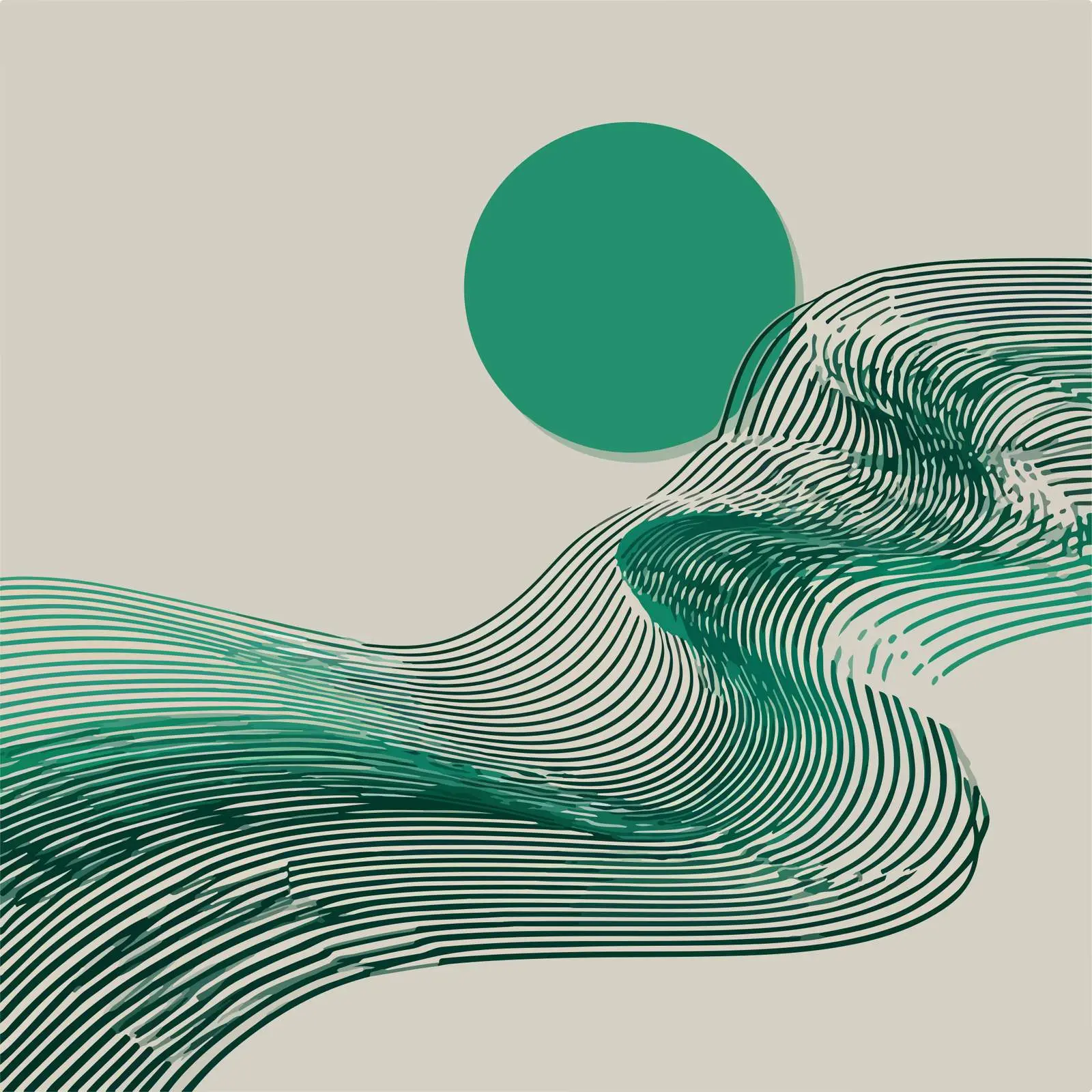 Abstract Waves with Single Stroke Line — free download from Dotvec