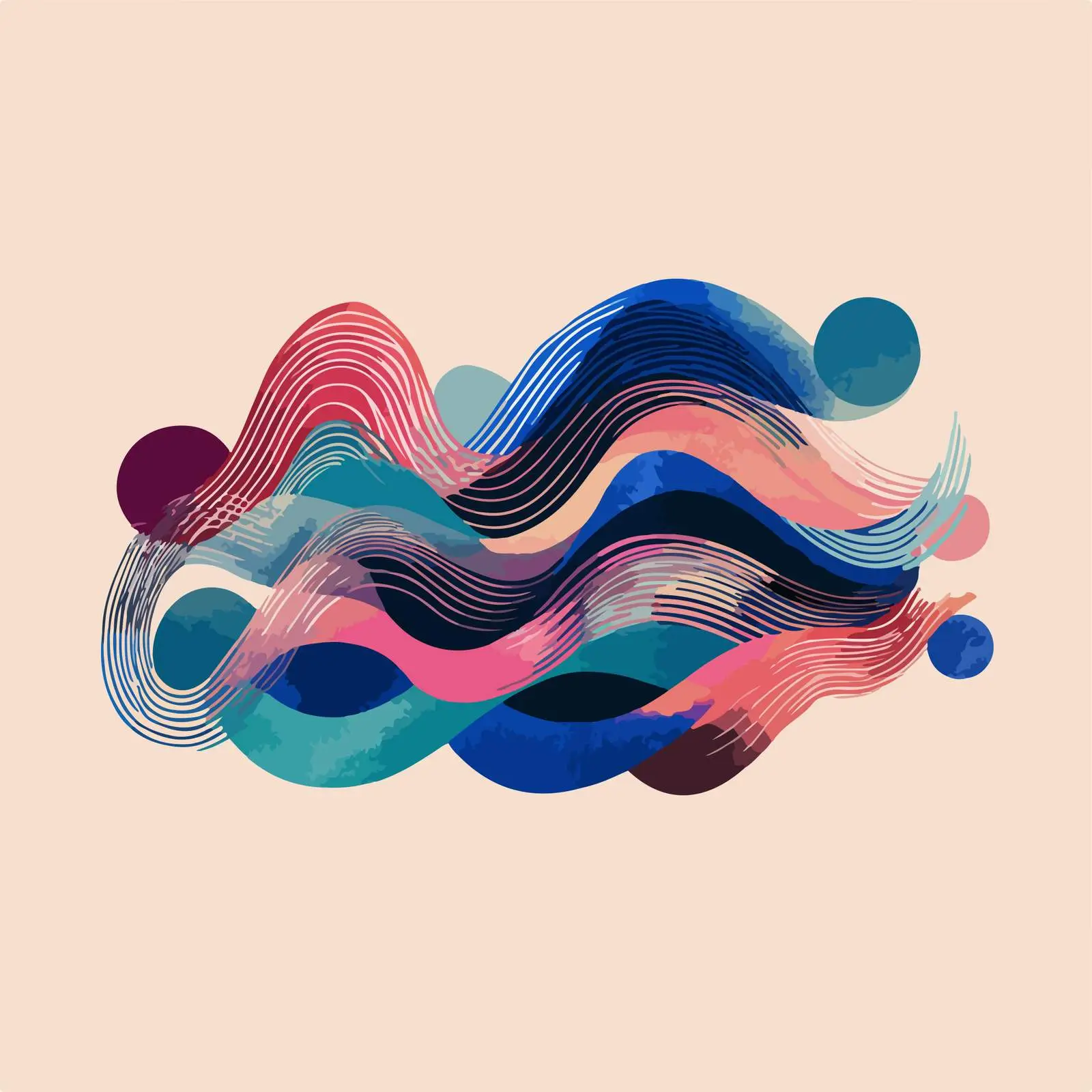 Abstract Waves Line Art Illustration — free download from Dotvec