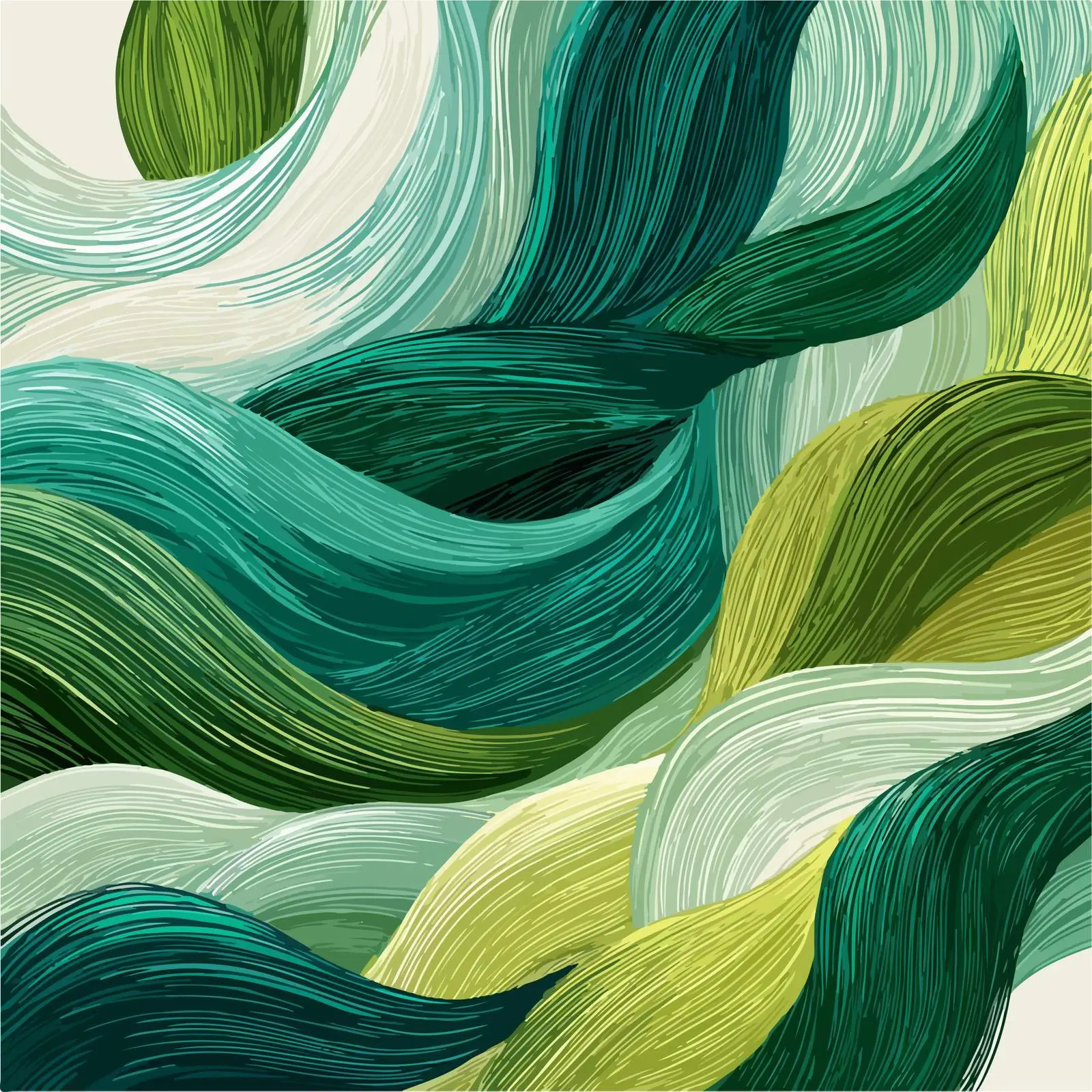 Abstract Green Wave Line Illustration — free download from Dotvec