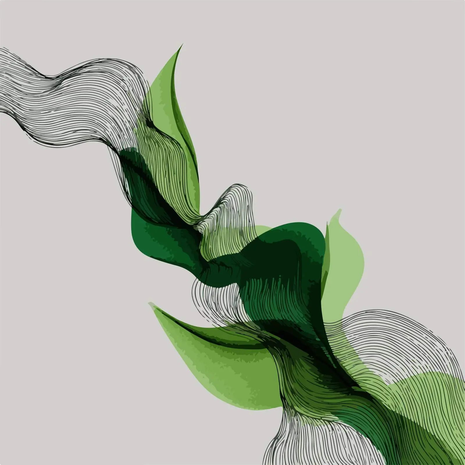 Abstract Green Wave Stroke Illustration — free download from Dotvec