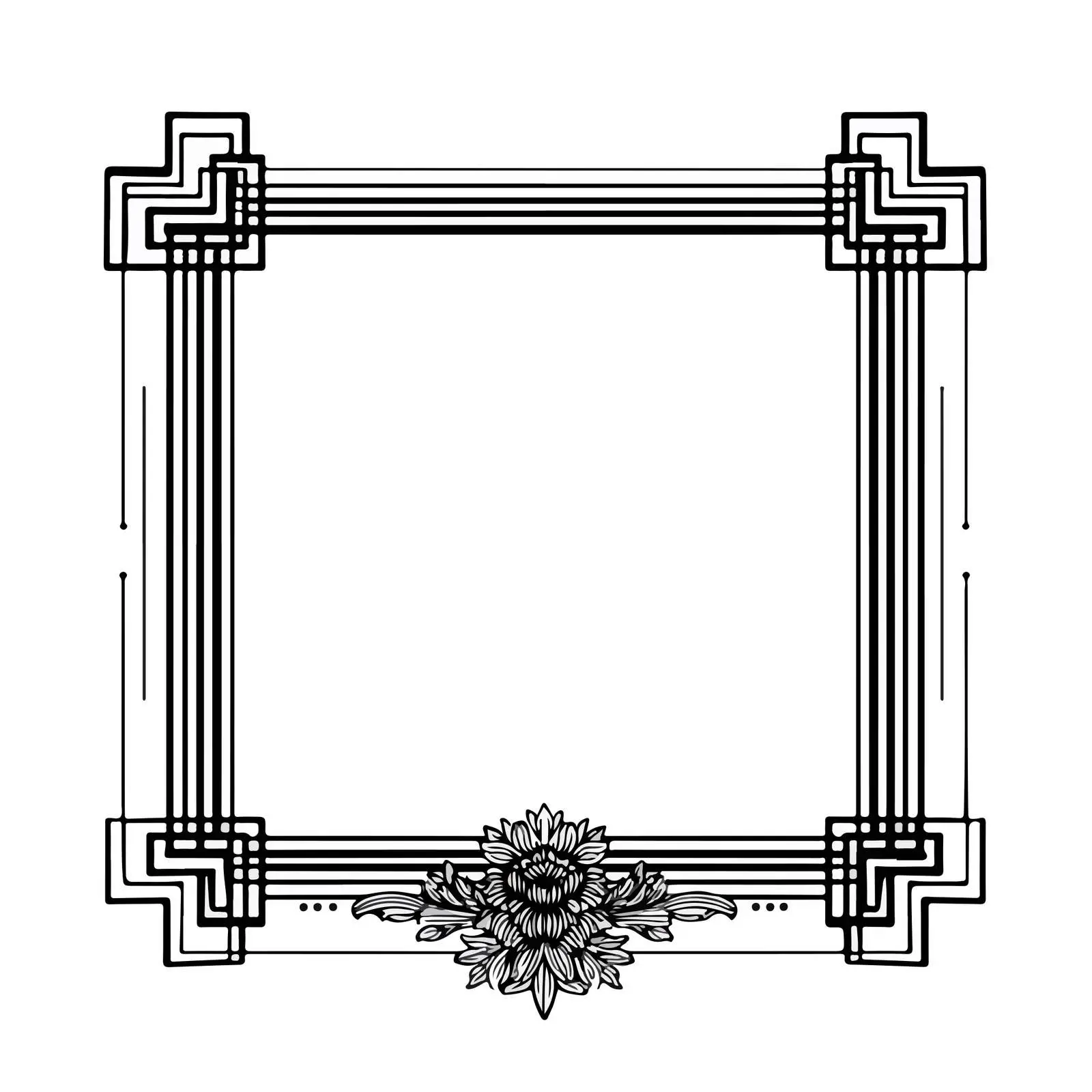 Art Deco Frame Illustration in Black — free download from Dotvec