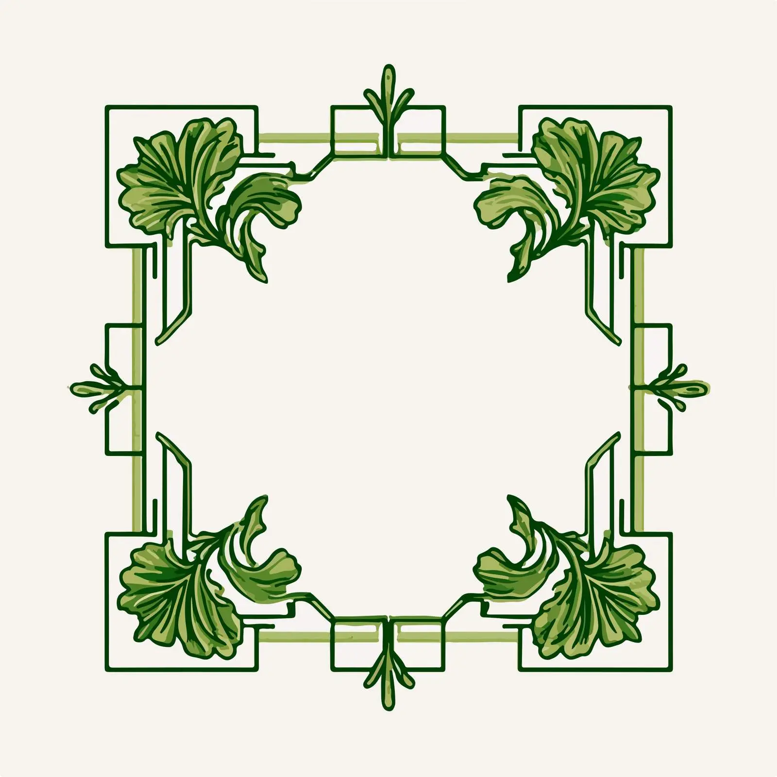 Art Deco Green Frame Illustration — free download from Dotvec