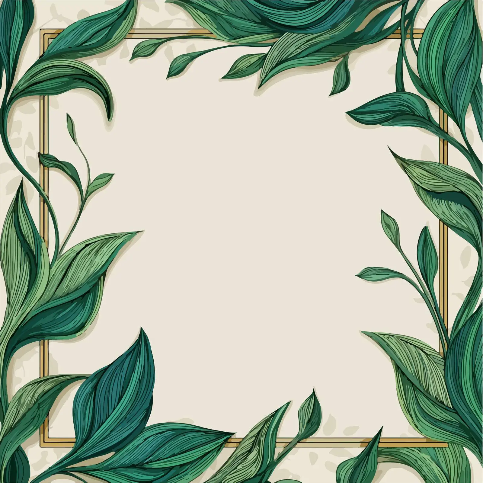 Art Deco Green Frame Illustration — free download from Dotvec