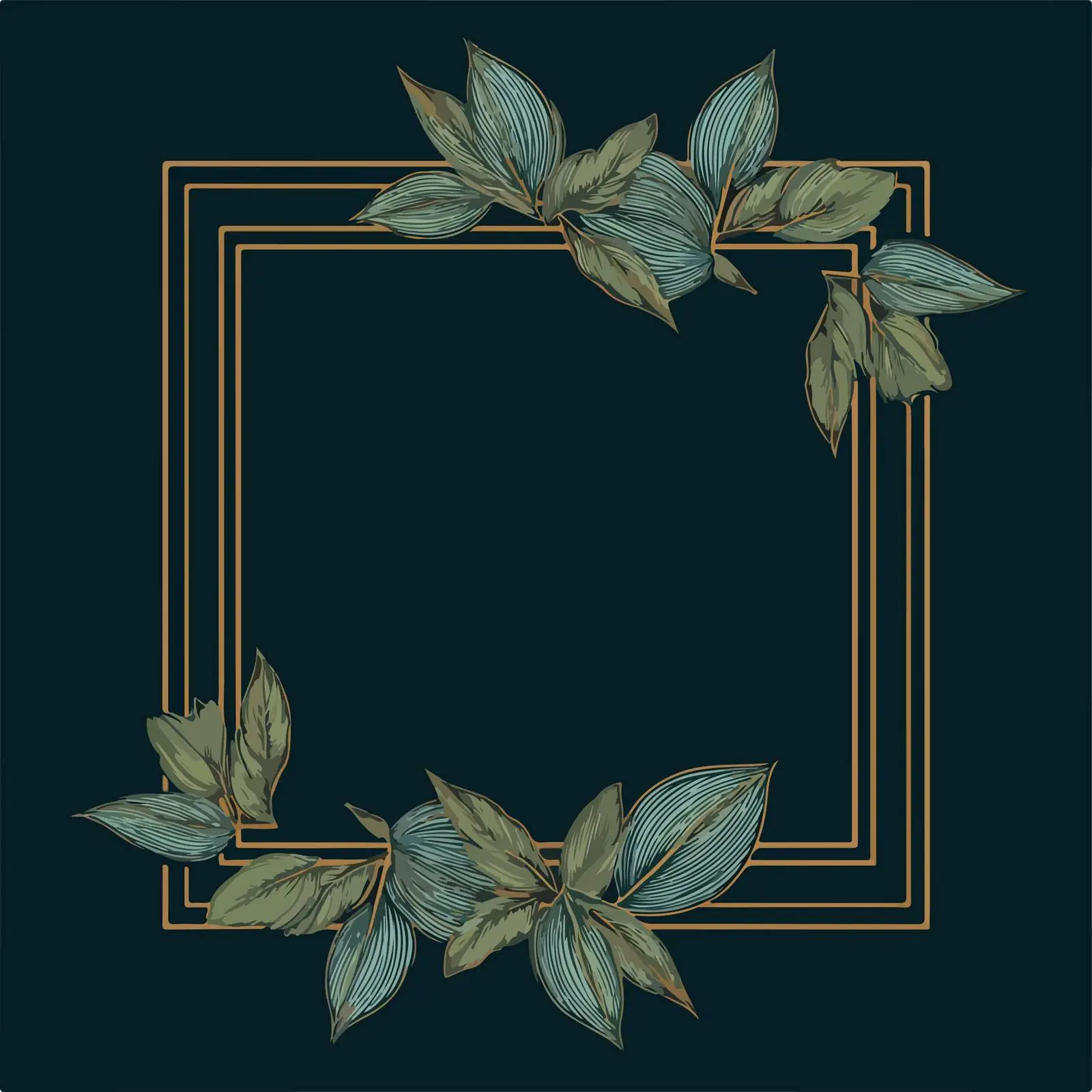 Art Deco Green Frame Illustration — free download from Dotvec