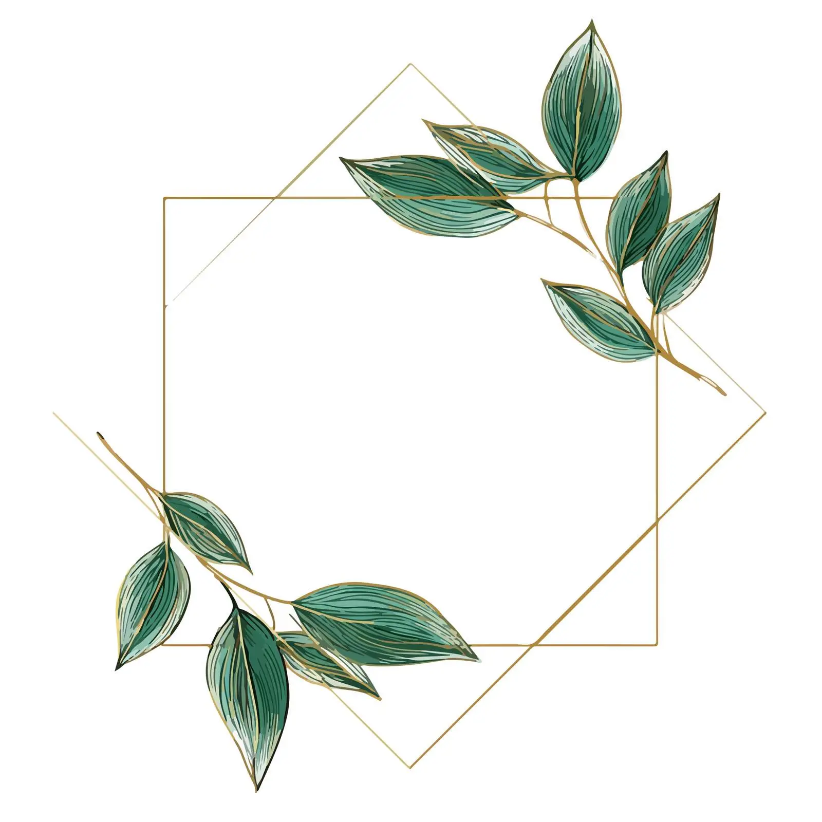 Art Deco Green Frame Illustration — free download from Dotvec