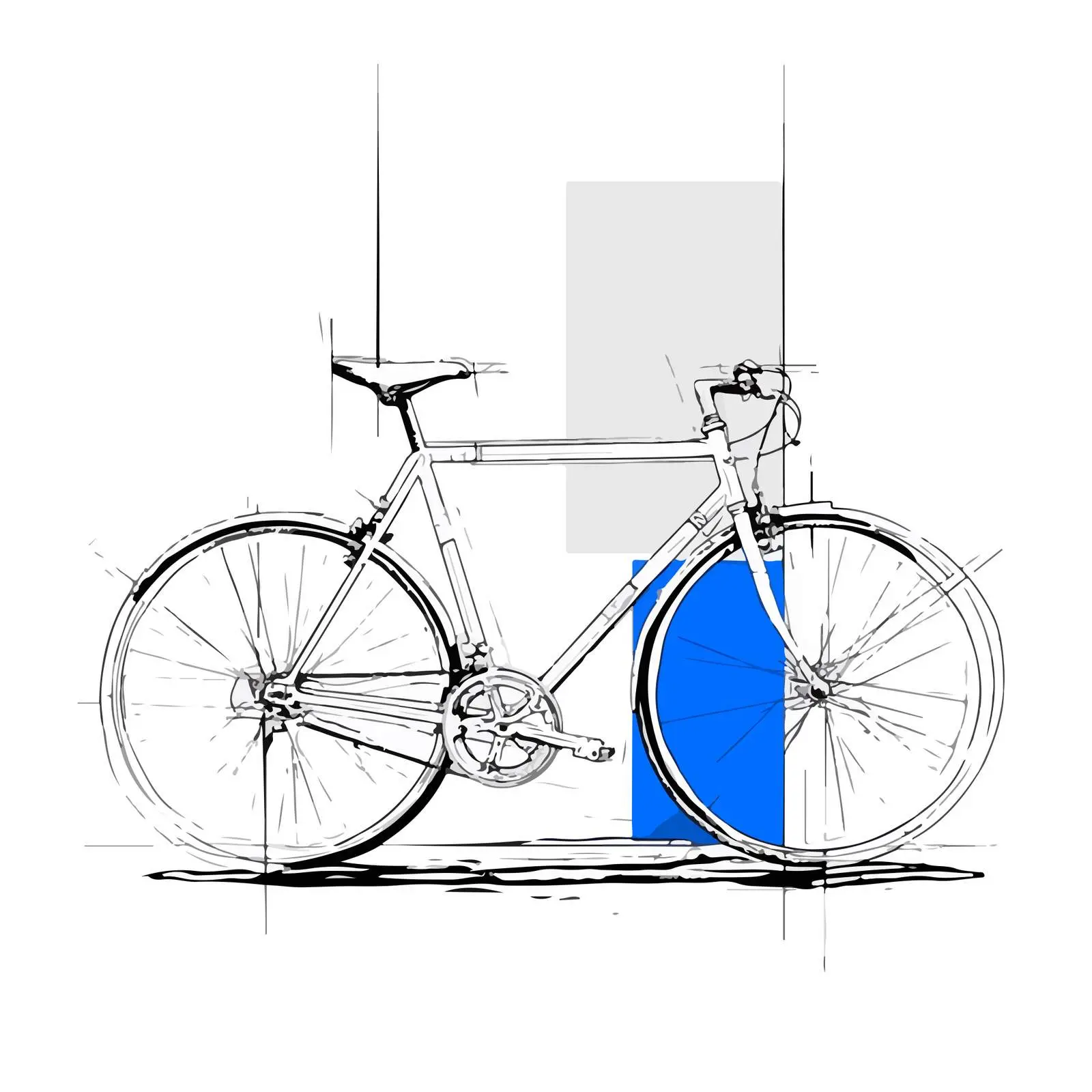 Minimalist Bicycle Line Drawing — free download from Dotvec