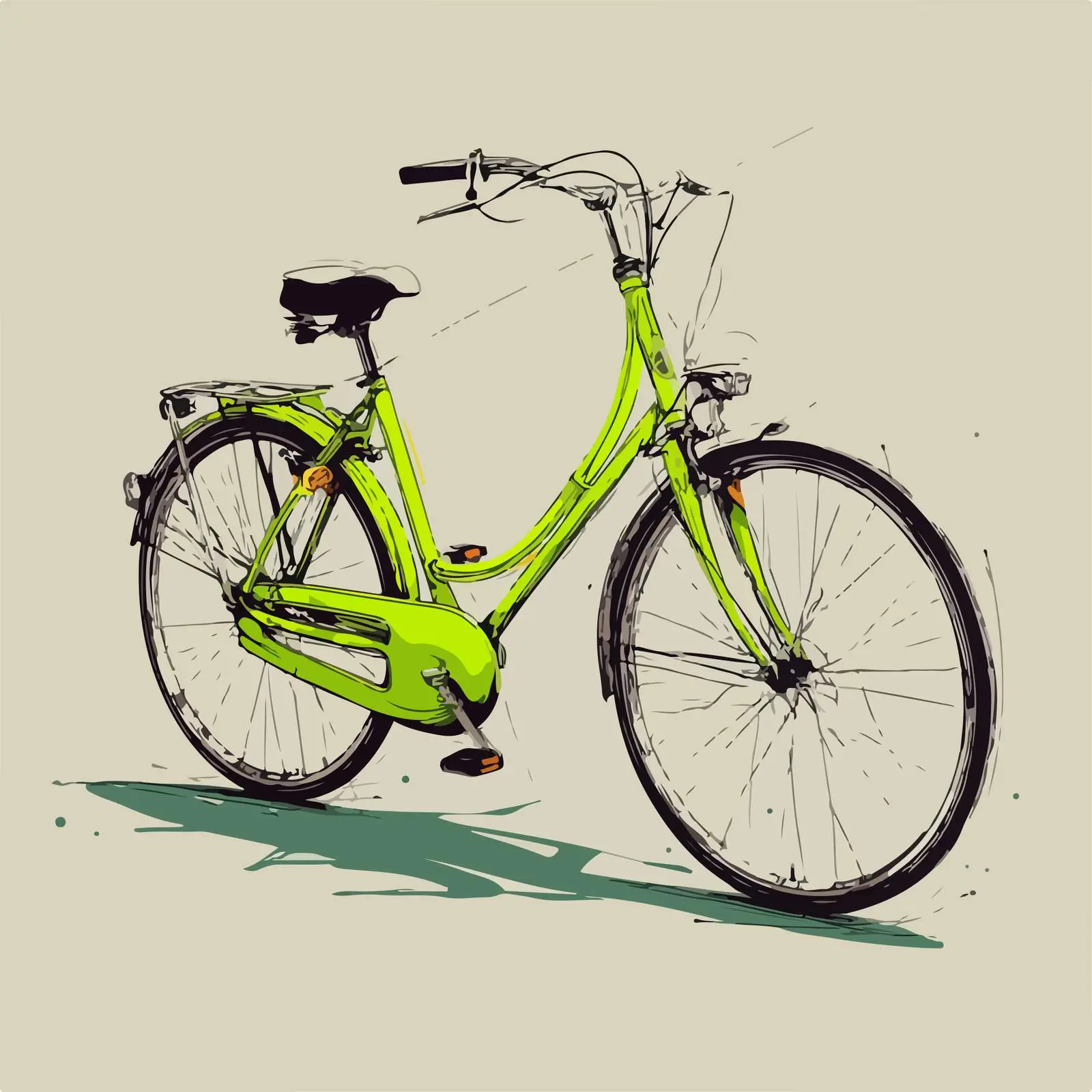 Minimalist Bicycle Drawing — free download from Dotvec