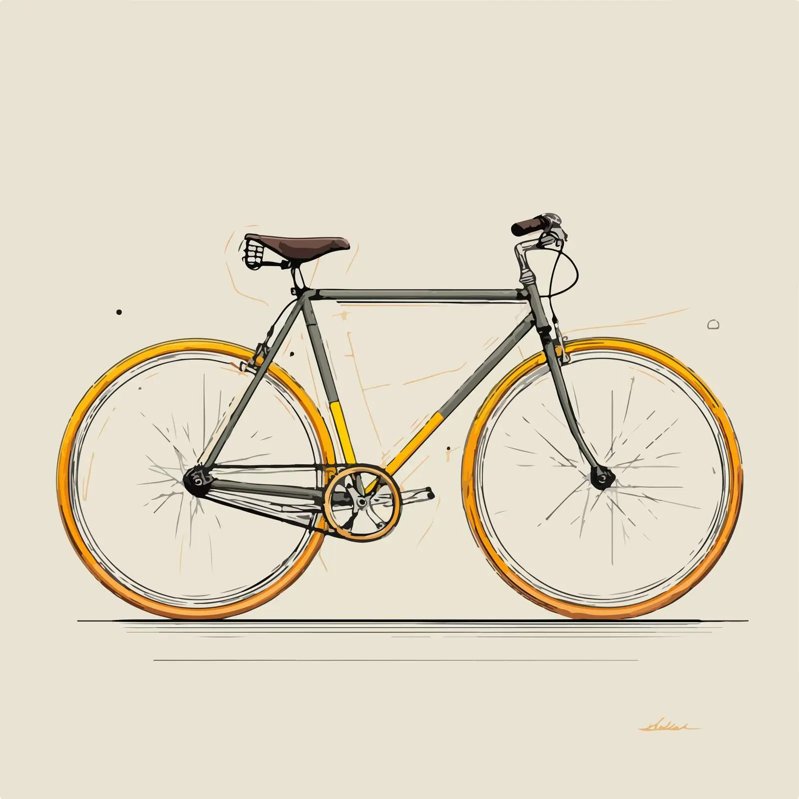 Sleek Bicycle Line Art — free download from Dotvec
