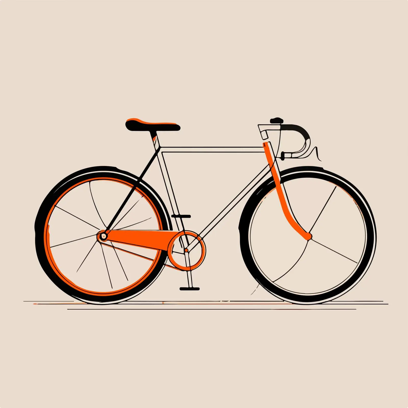 Minimalist Bicycle Line Art Illustration — free download from Dotvec