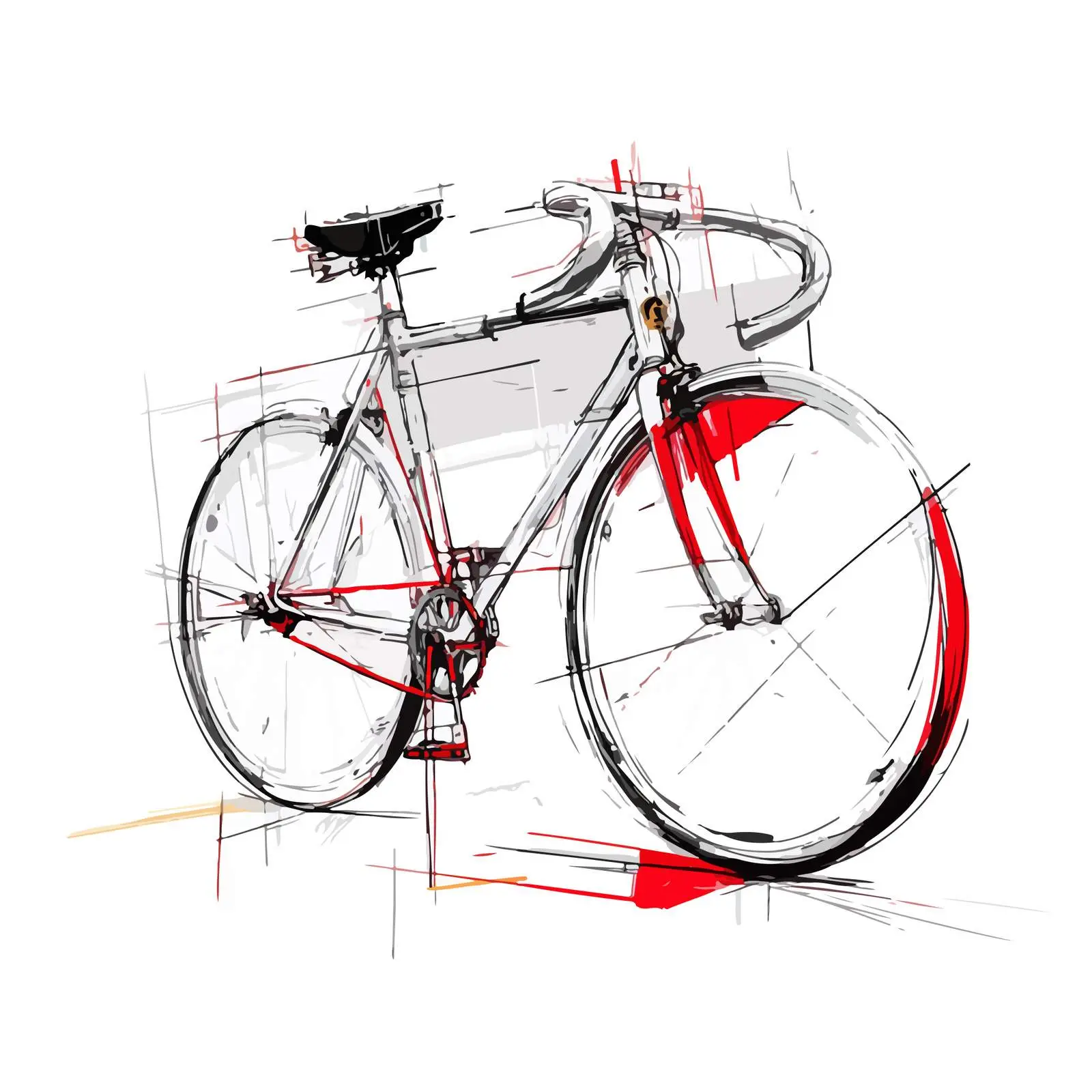 Minimalist Bicycle Illustration — free download from Dotvec