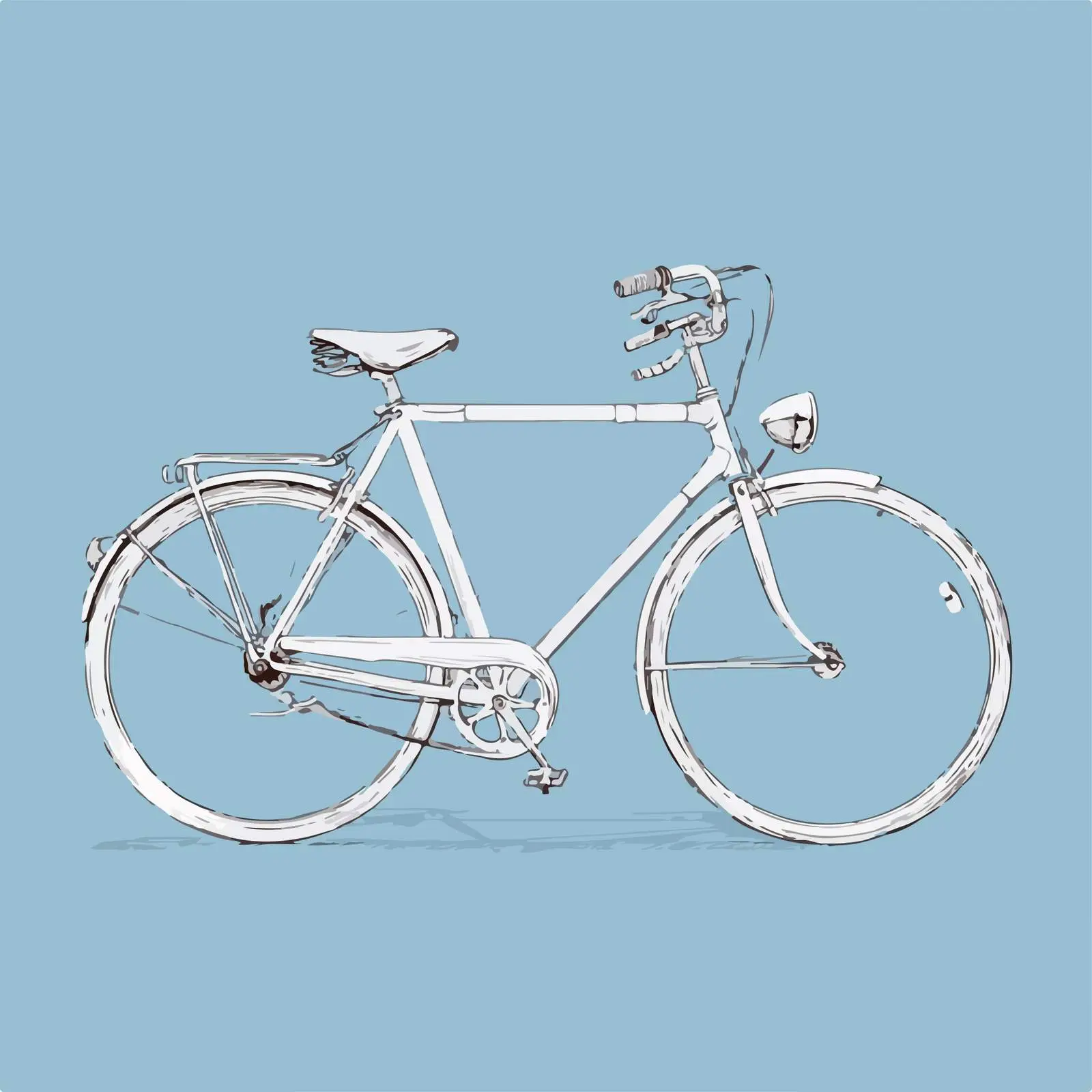 Bicycle Line Art with Blue Background — free download from Dotvec