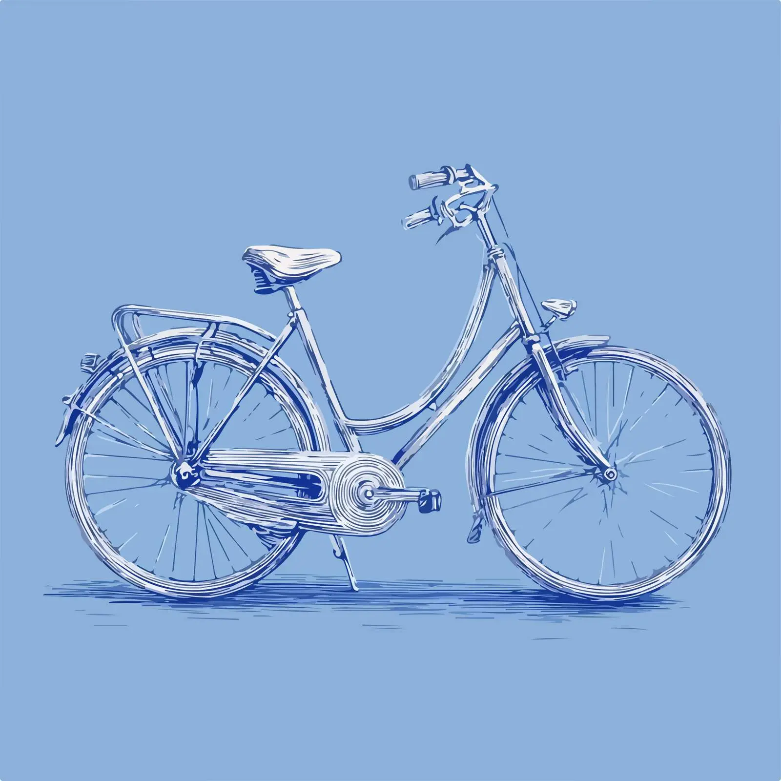 Sleek Bicycle Line Art with Soft Blue Background — free download from Dotvec