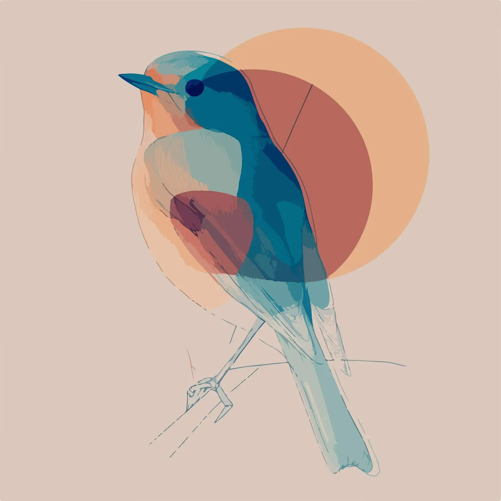 Bird Minimalistic Stroke Art — free download from Dotvec