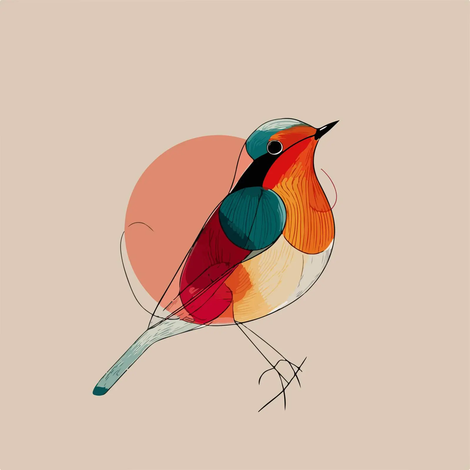 Minimalist Bird Line Art Illustration — free download from Dotvec