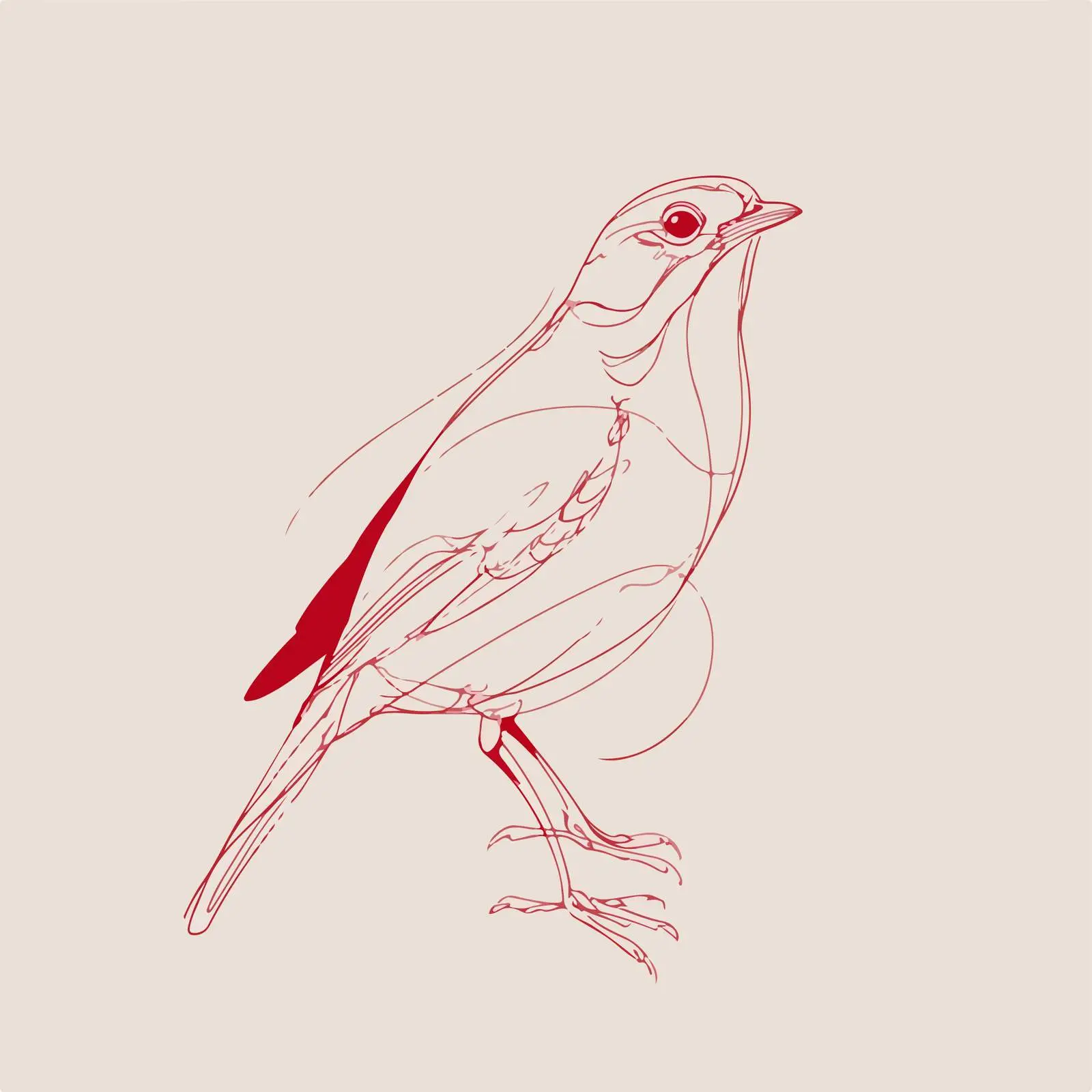 Bird Vector Line Art — free download from Dotvec