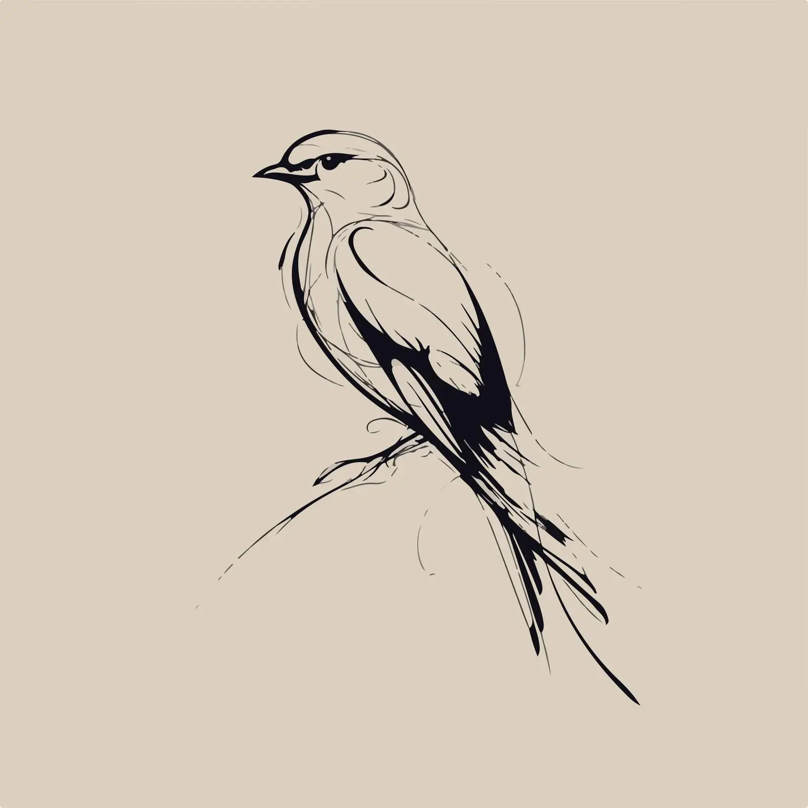 Minimalist Bird Vector Illustration — free download from Dotvec