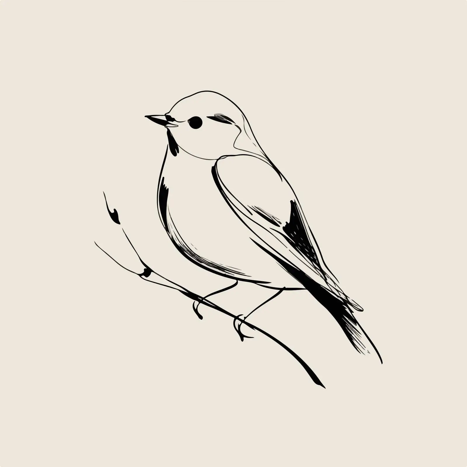 Bird One-Stroke Vector Illustration — free download from Dotvec
