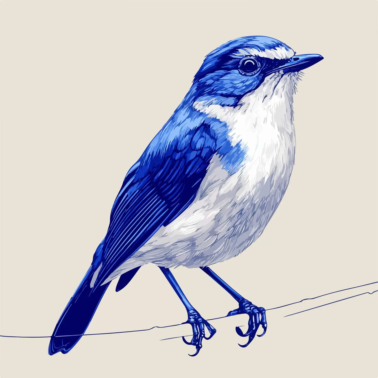 Sleek Bird Artwork in Blue — free download from Dotvec