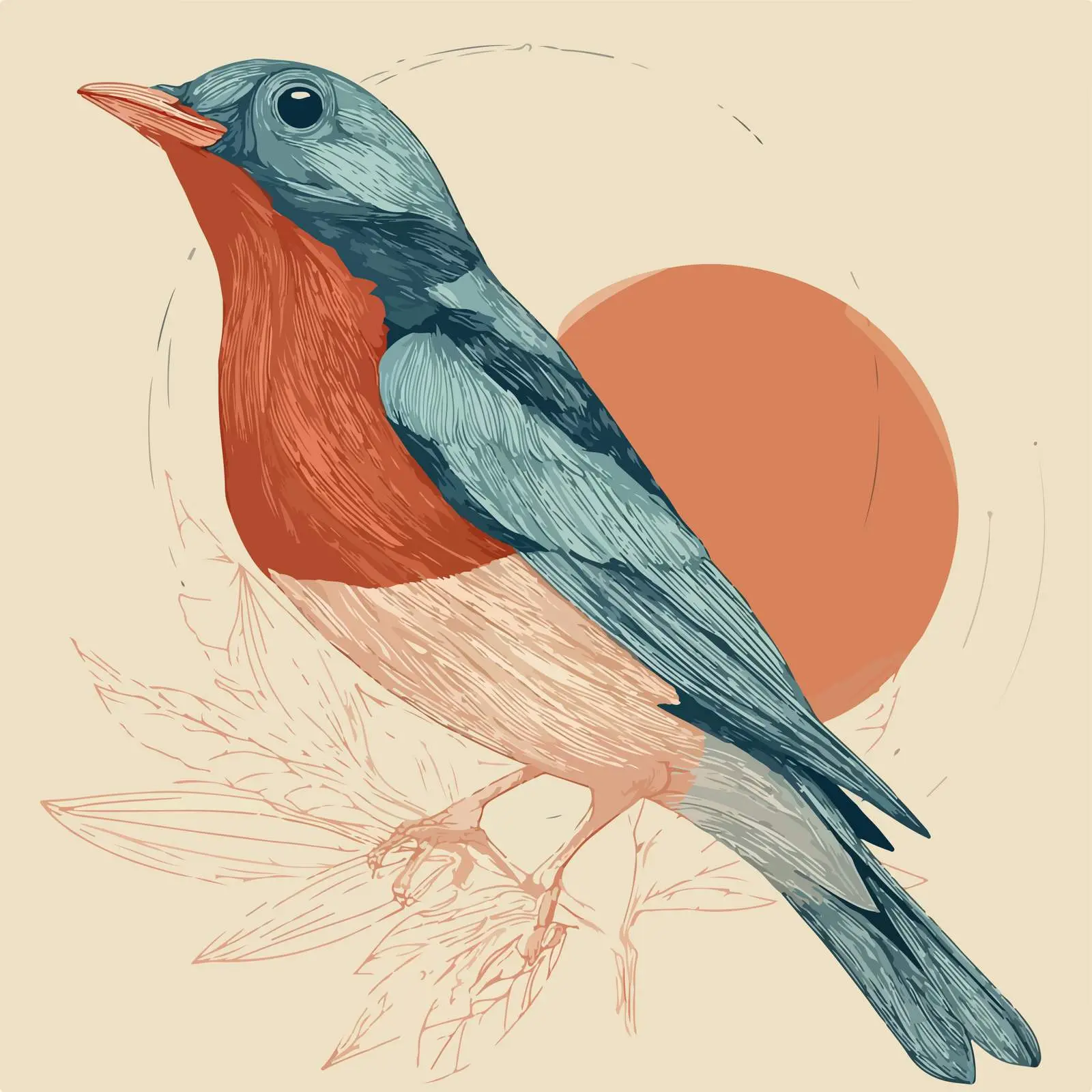 Minimalist Bird Line Art Illustration — free download from Dotvec