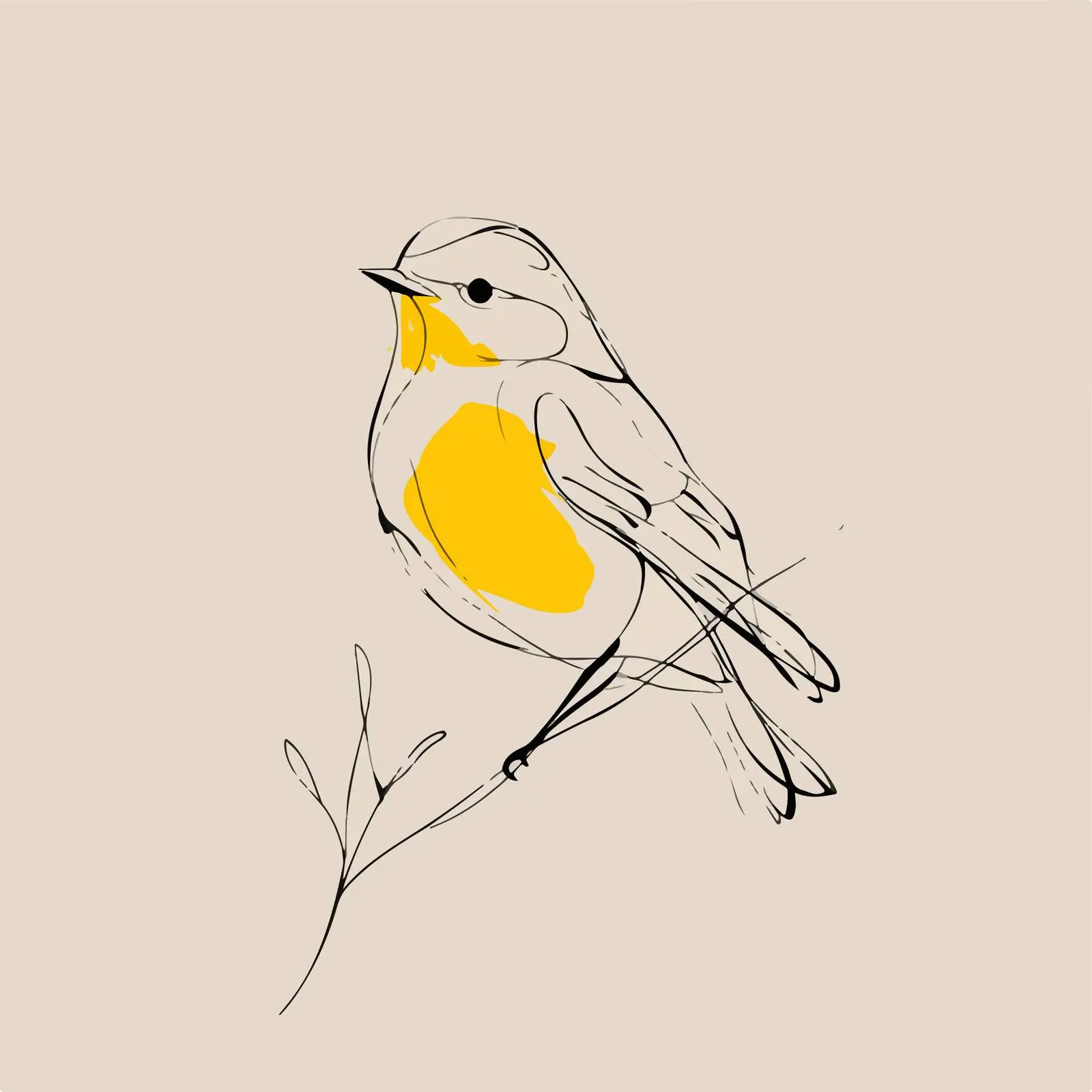 Minimalist Bird Line Art — free download from Dotvec