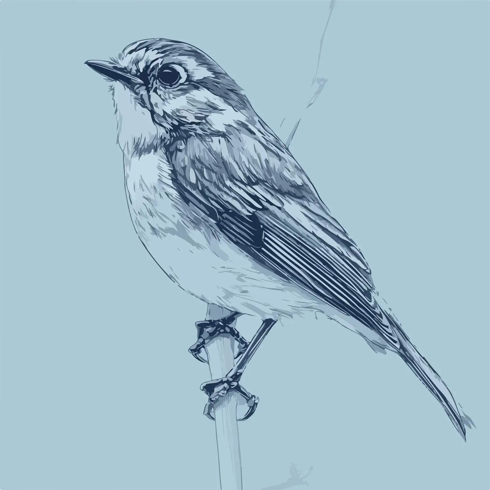 Minimalist Bird Illustration on Soft Blue Background — free download from Dotvec