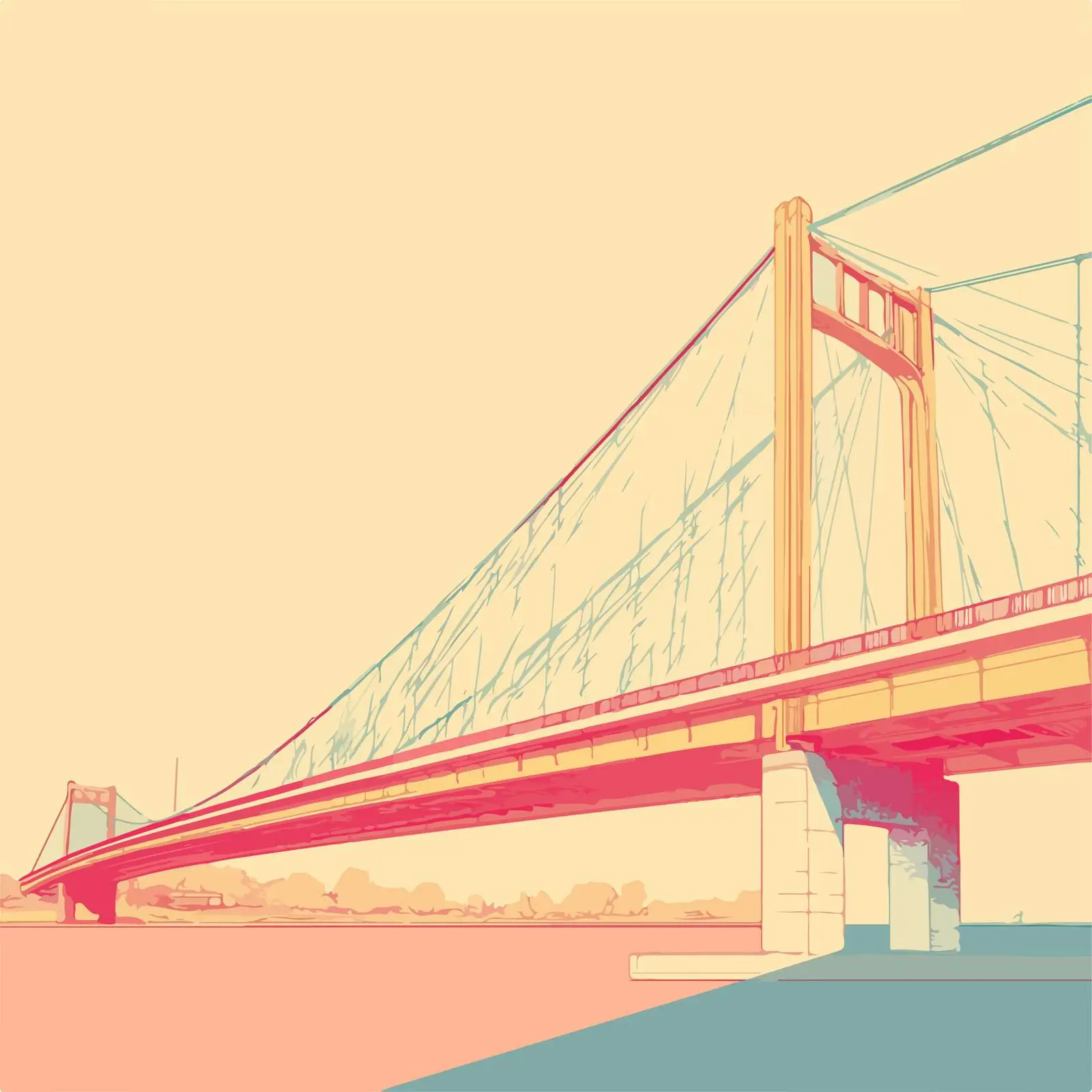 Minimalist Bridge Illustration — free download from Dotvec