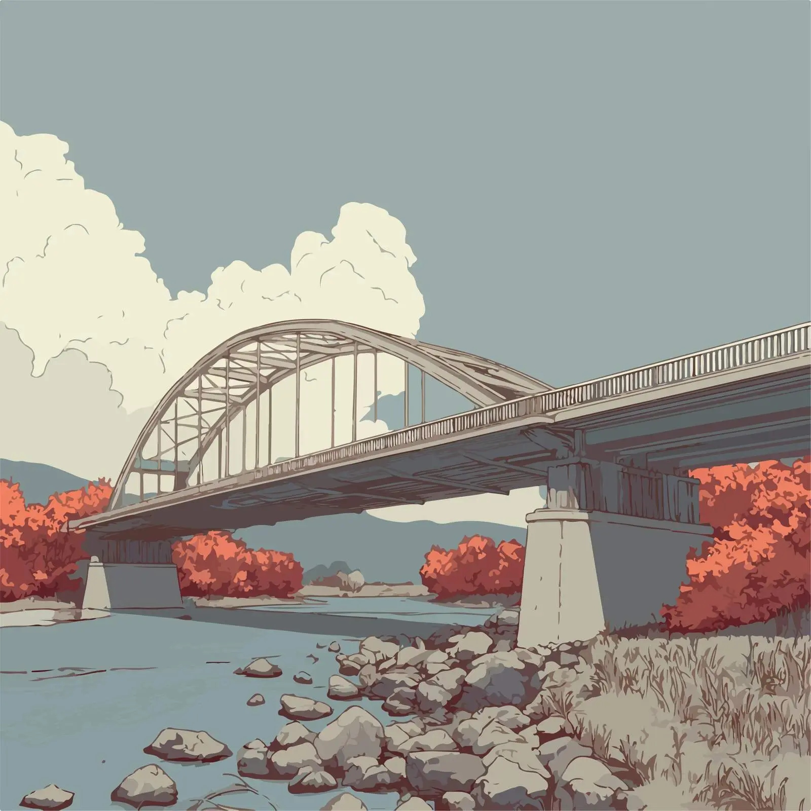 Minimalistic Bridge Illustration — free download from Dotvec