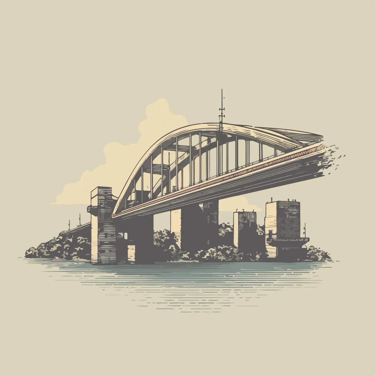 Minimalist Bridge Illustration — free download from Dotvec