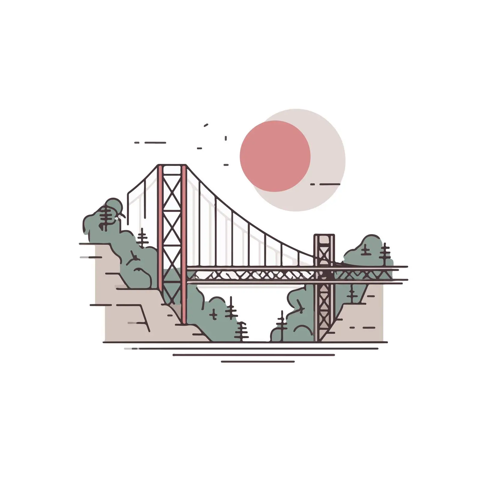 Elegant Bridge Architecture Illustration — free download from Dotvec