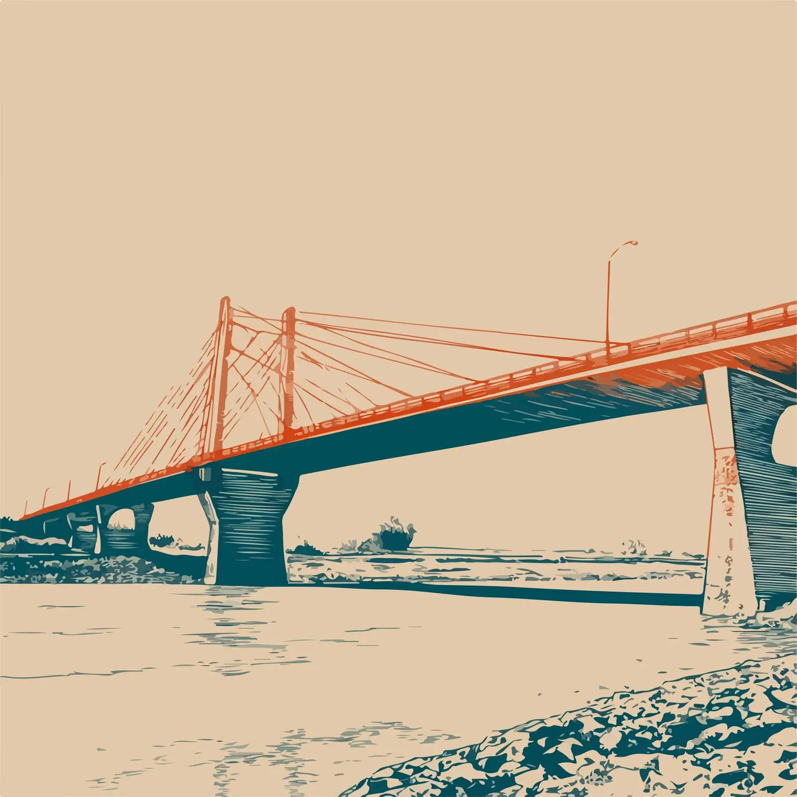 Minimalistic Bridge Art — free download from Dotvec