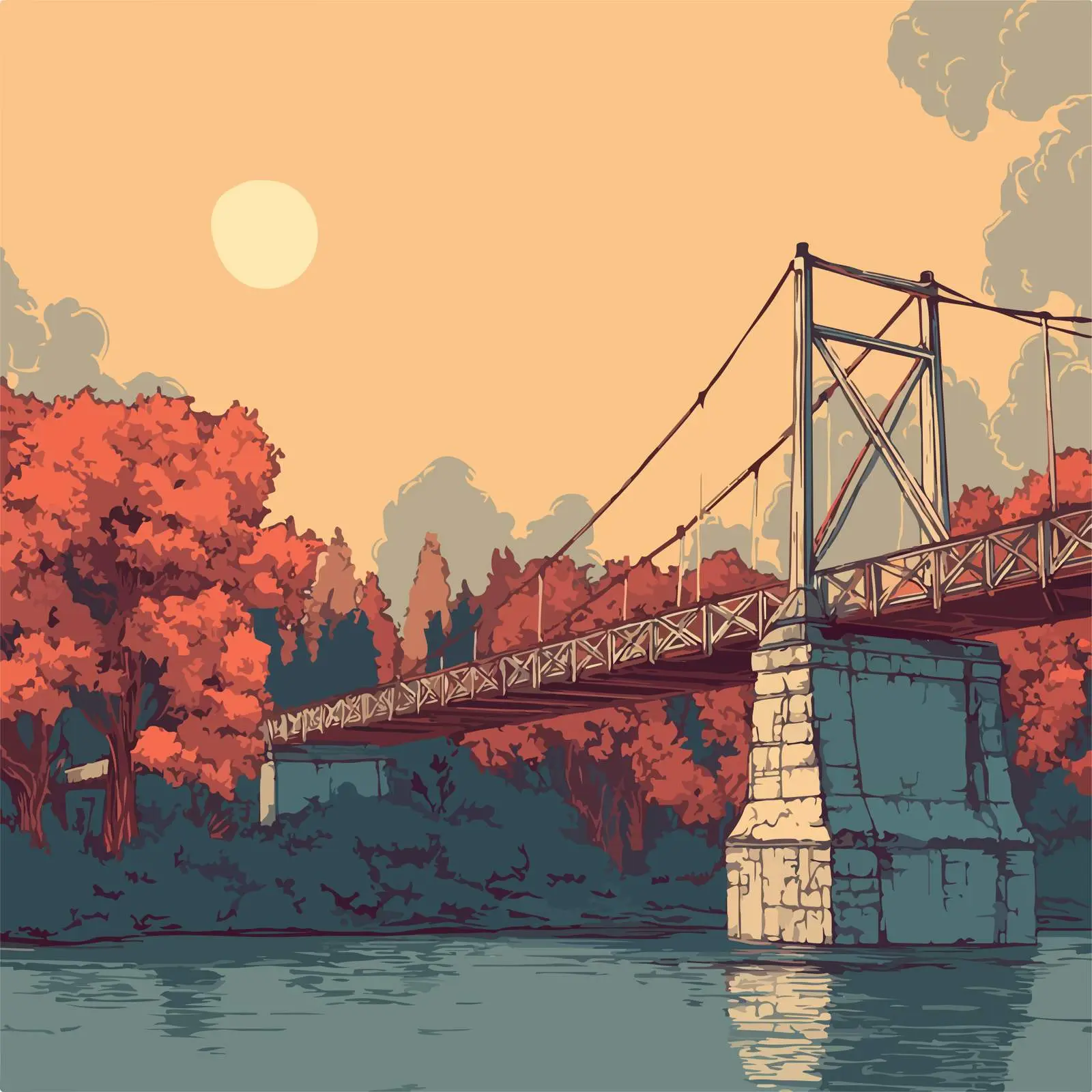 Modern Bridge Illustration — free download from Dotvec