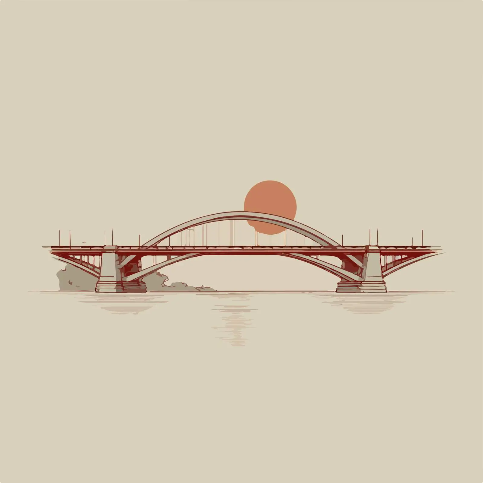 Minimalist Bridge Illustration — free download from Dotvec