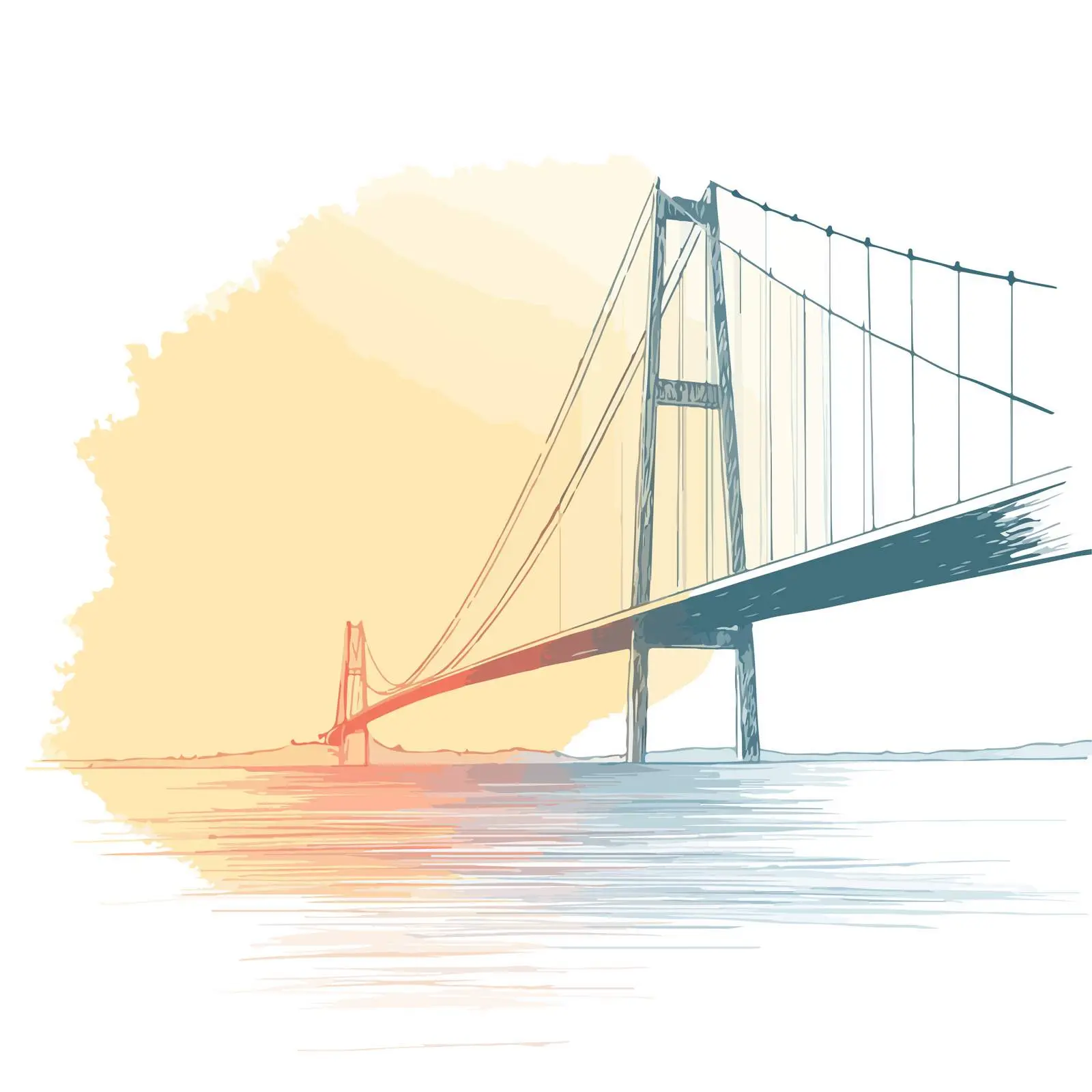Elegant Bridge Line Art Illustration — free download from Dotvec