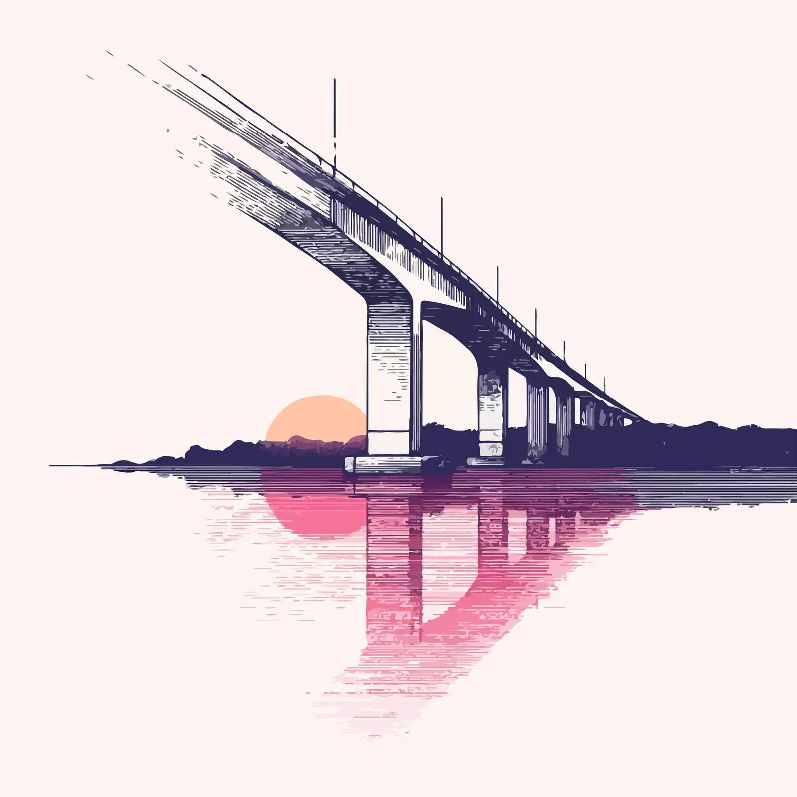 Minimalistic Bridge Illustration — free download from Dotvec