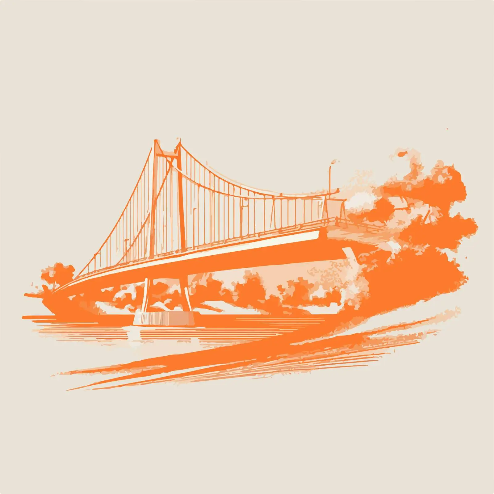 Minimalist Bridge Gradient Illustration — free download from Dotvec