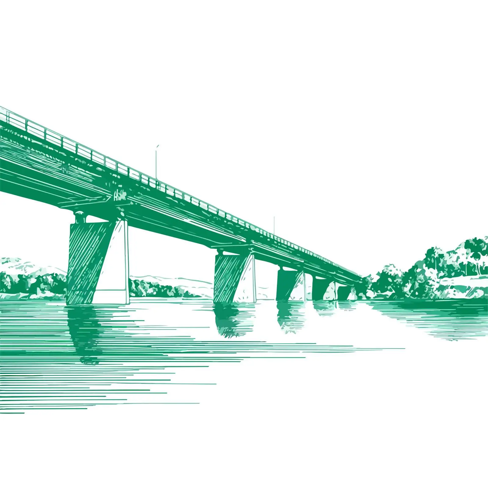 Minimalist Bridge Illustration — free download from Dotvec