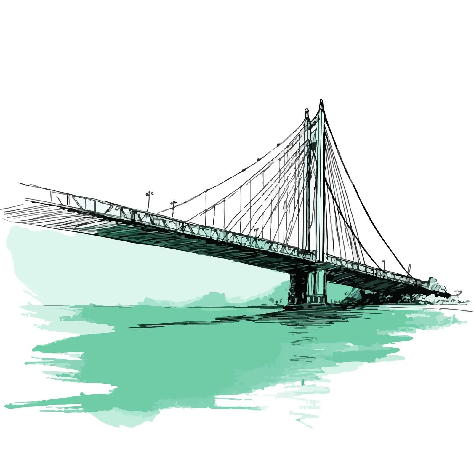 Minimalist Bridge Drawing — free download from Dotvec