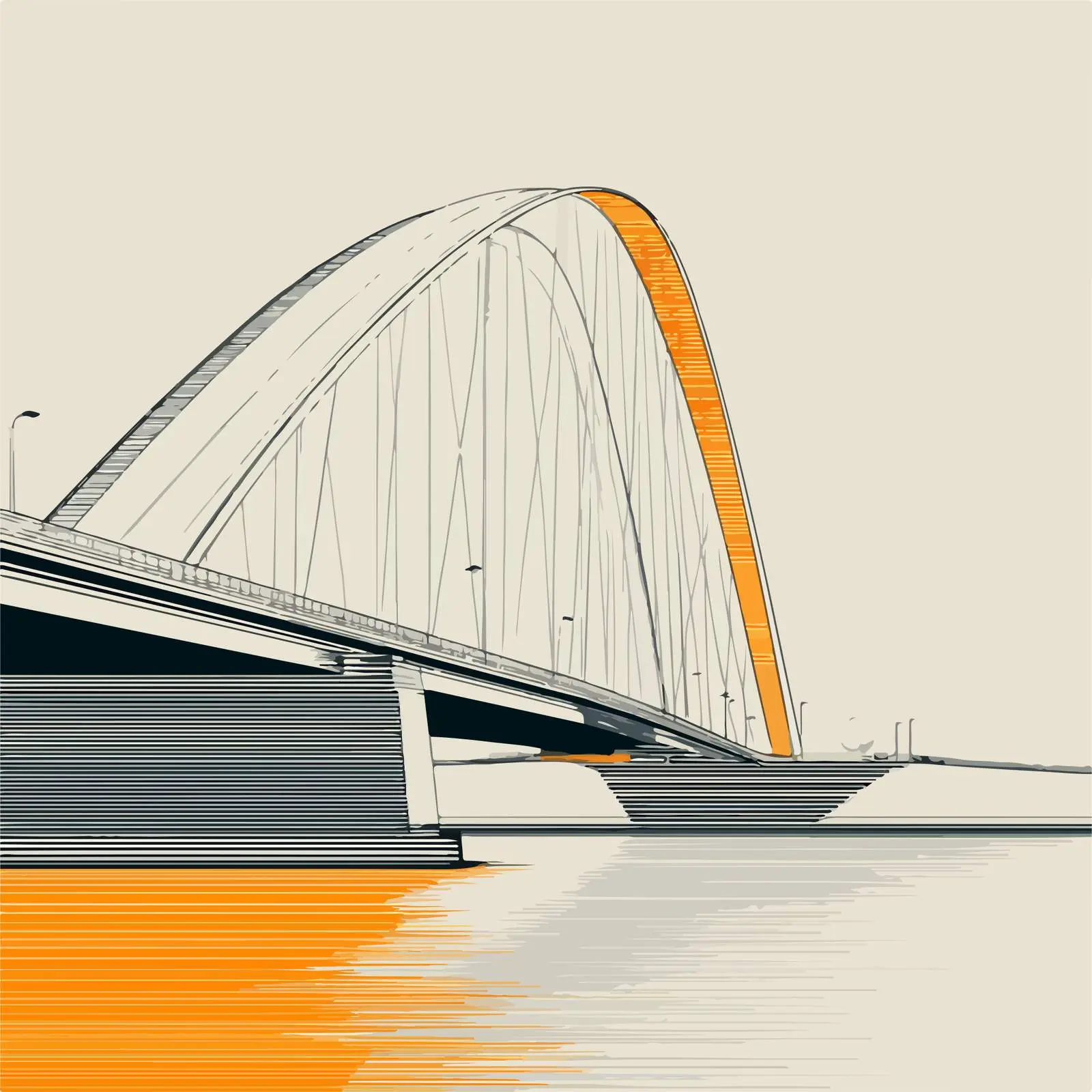 Minimalist Bridge Illustration — free download from Dotvec