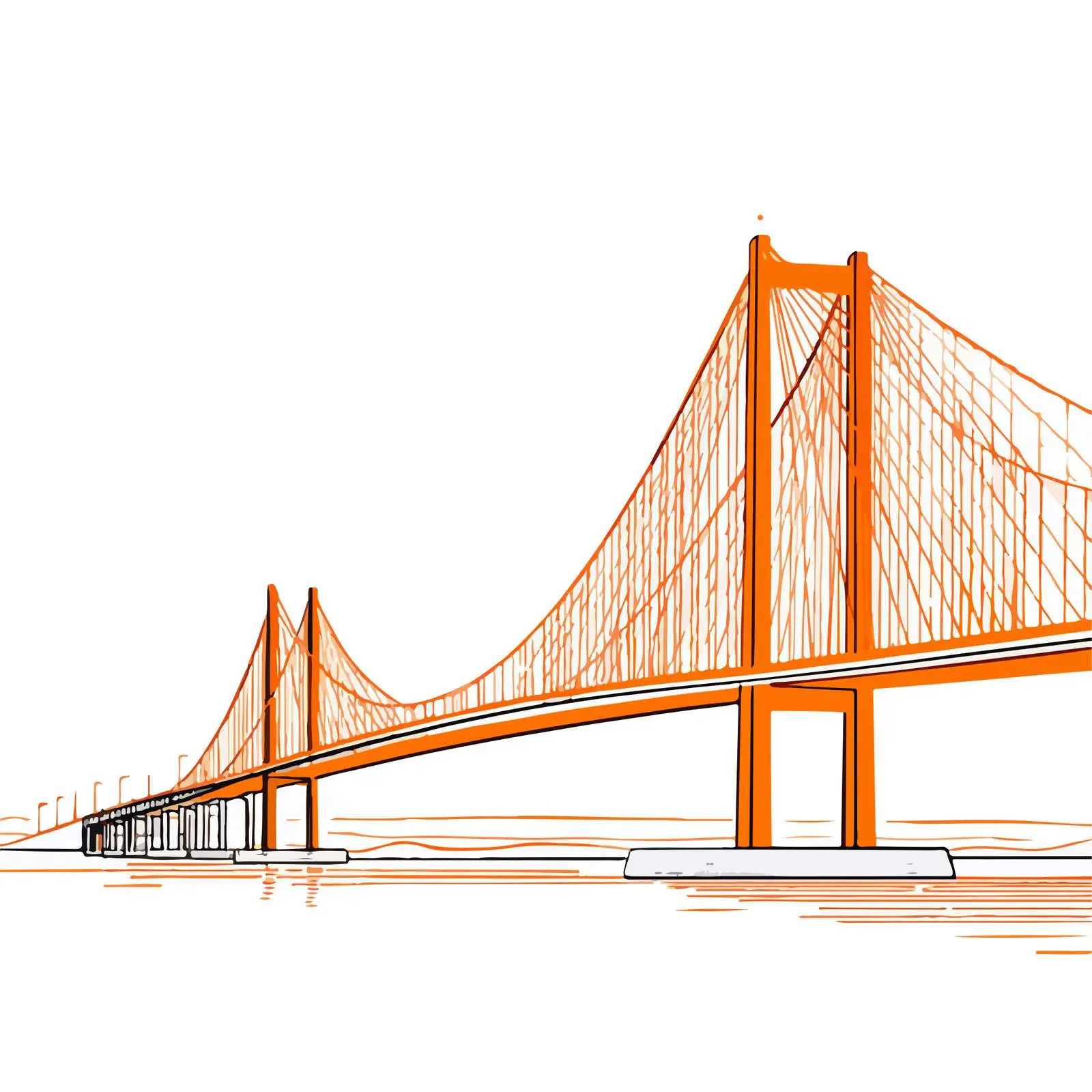 Minimalistic Bridge Line Art — free download from Dotvec