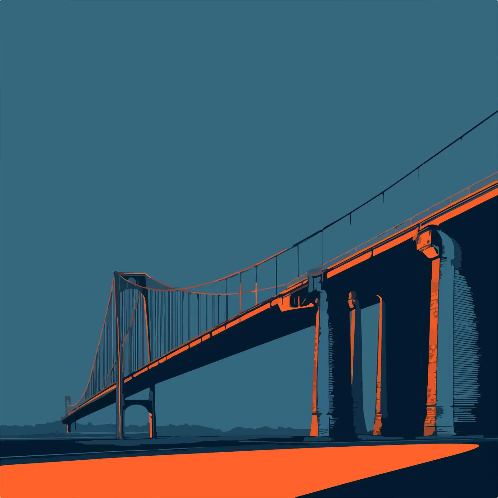 Minimalistic Bridge Line Art — free download from Dotvec