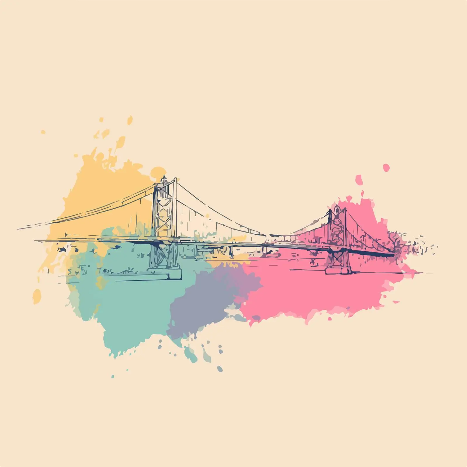 Minimalist Bridge Illustration — free download from Dotvec