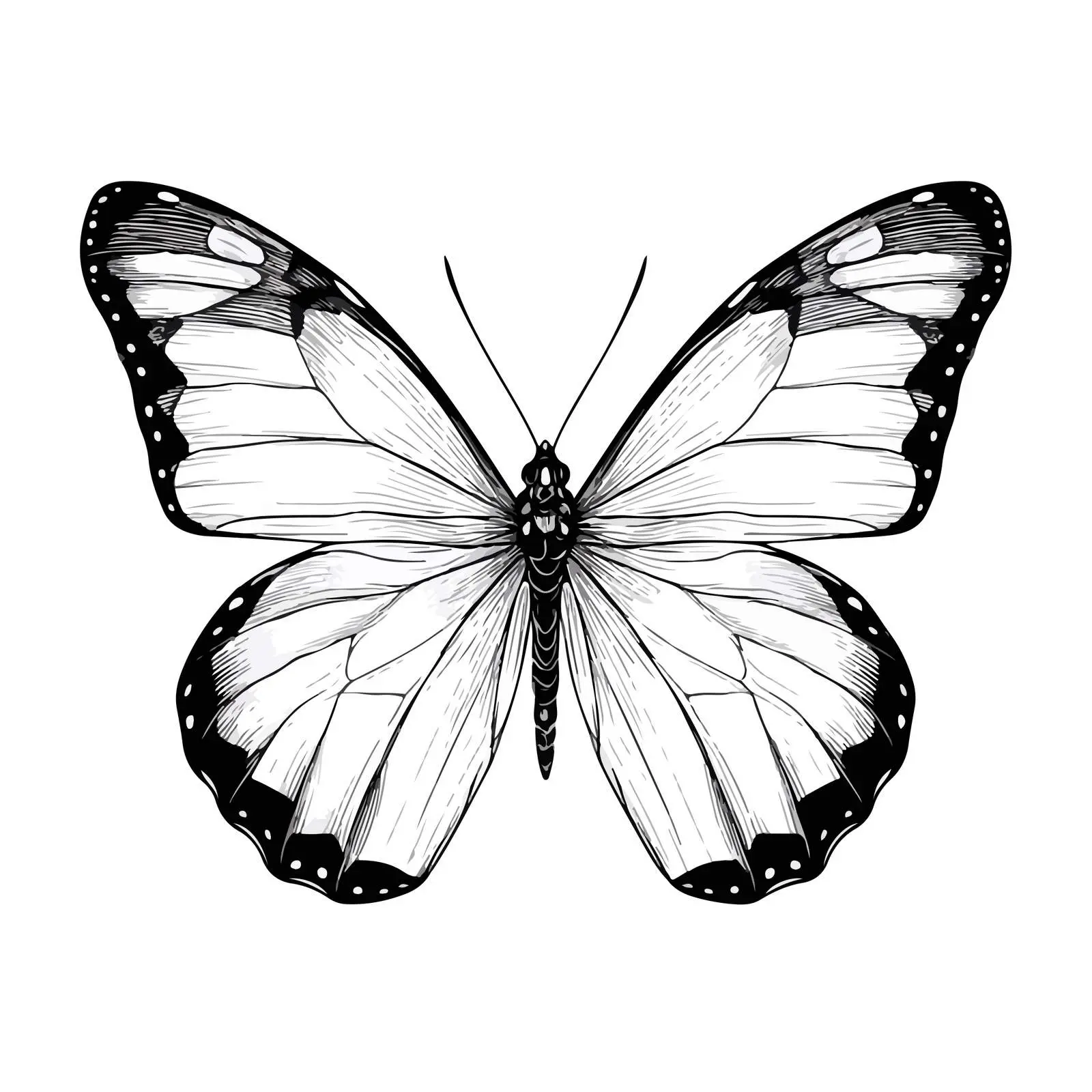 Minimalist Butterfly Line Art Illustration — free download from Dotvec