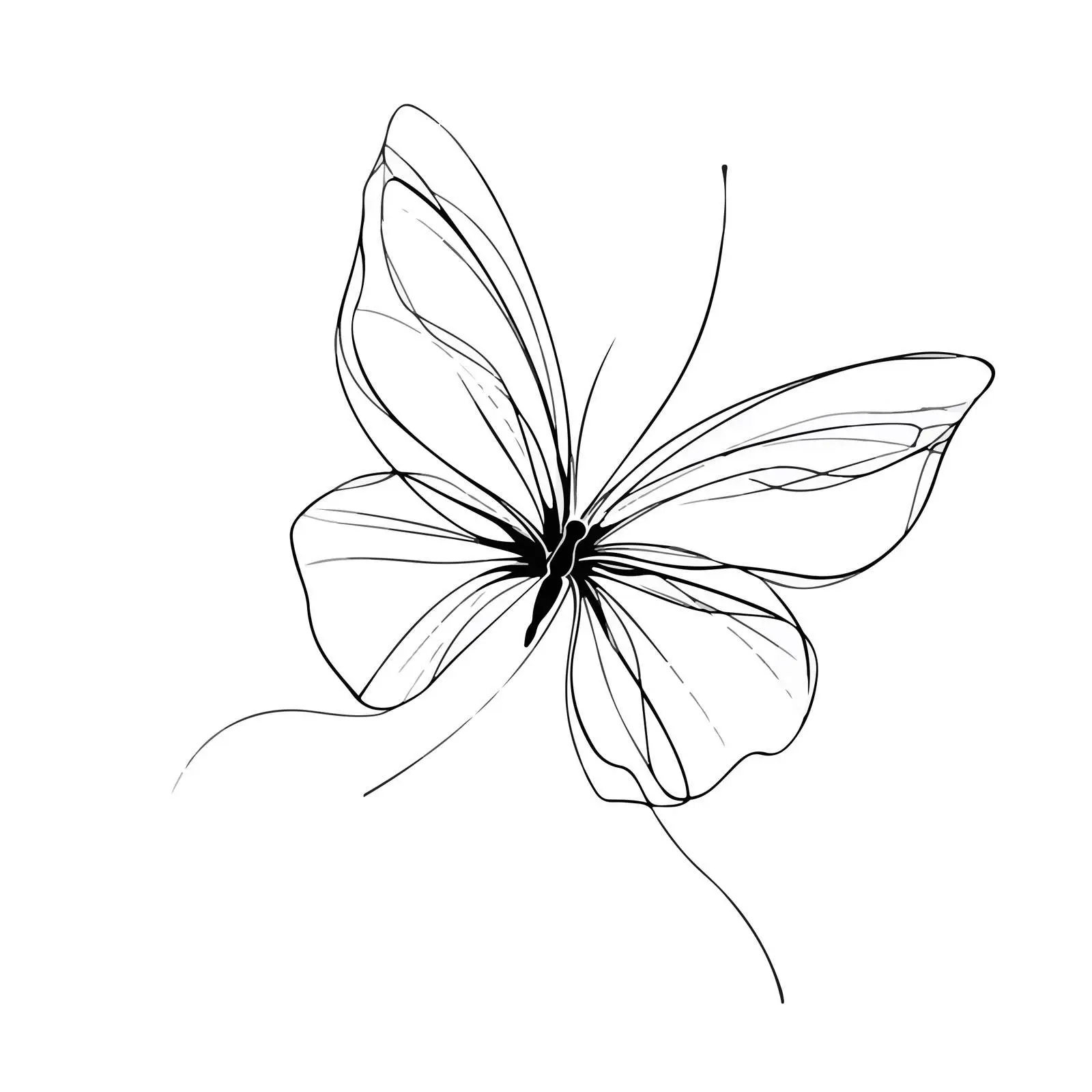 Minimalist Butterfly Line Drawing — free download from Dotvec