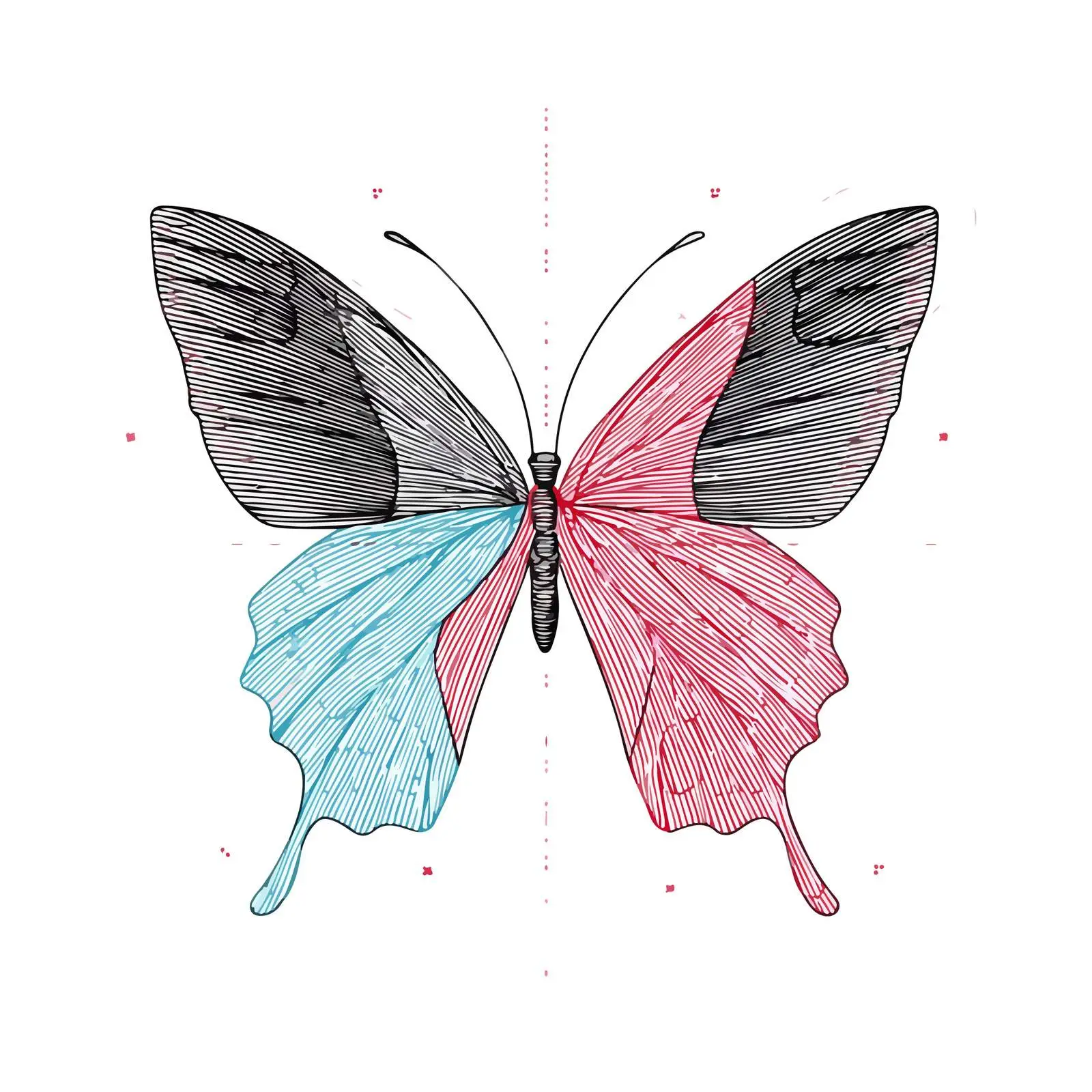 Butterfly Stroke Line Art Illustration — free download from Dotvec