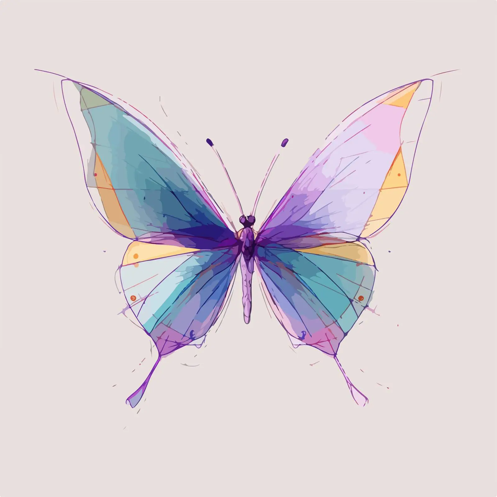 Butterfly Line Art Illustration — free download from Dotvec