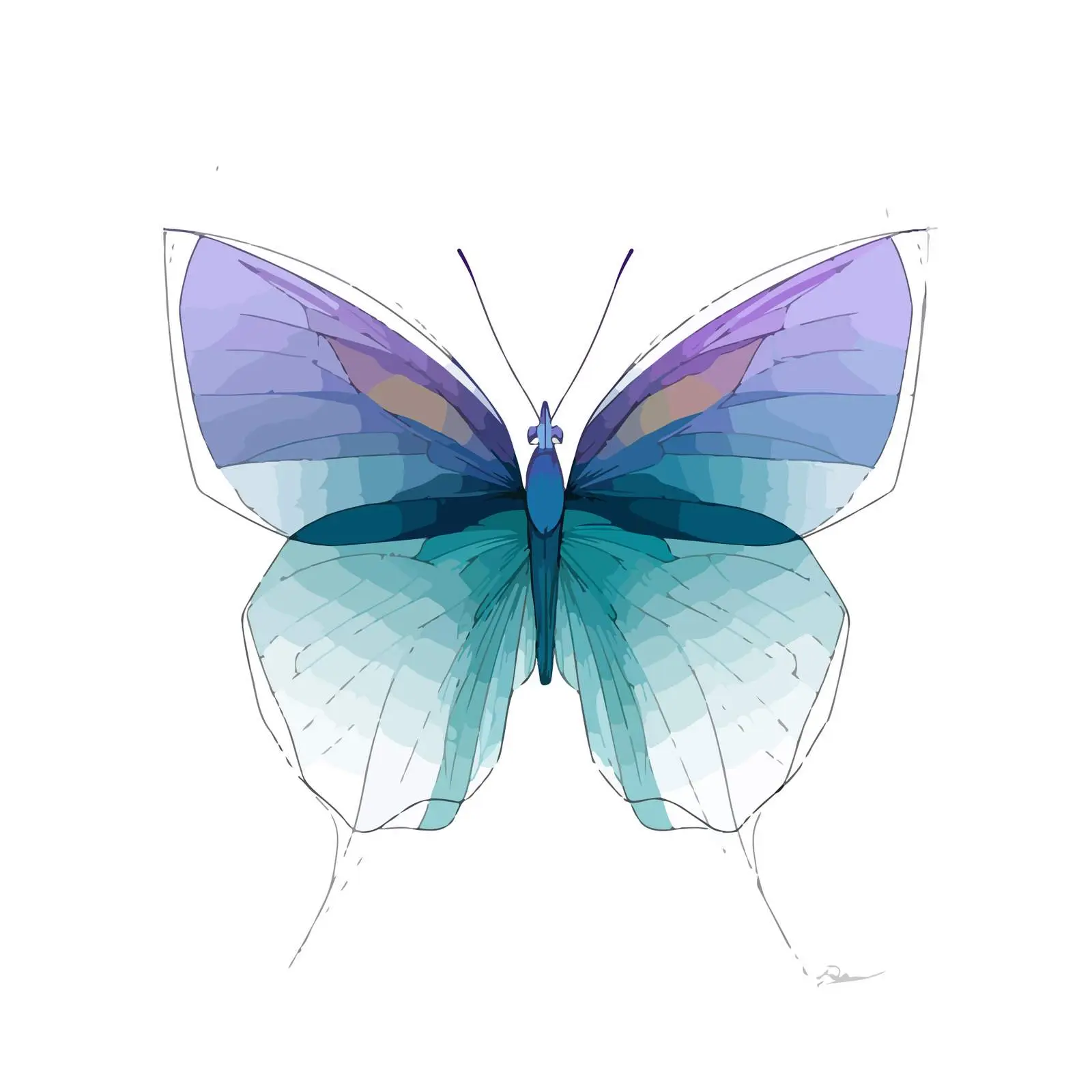 Elegant Butterfly Line Art — free download from Dotvec