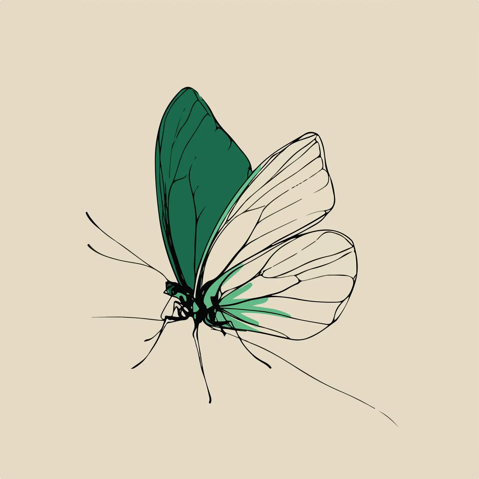 Minimalist Butterfly Artwork — free download from Dotvec