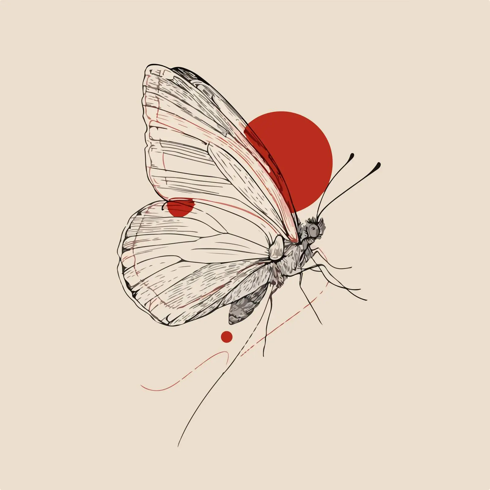 Minimalist Butterfly Line Art — free download from Dotvec