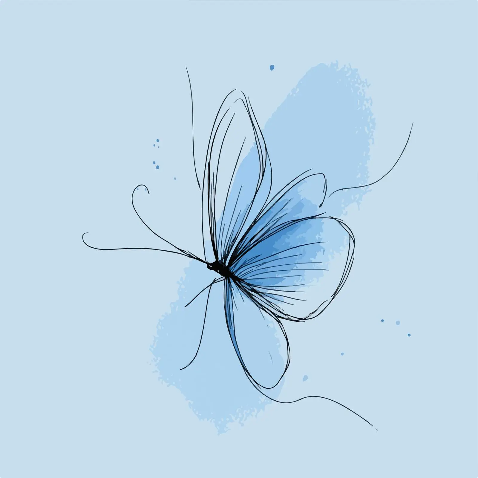 Sleek Butterfly Line Art — free download from Dotvec