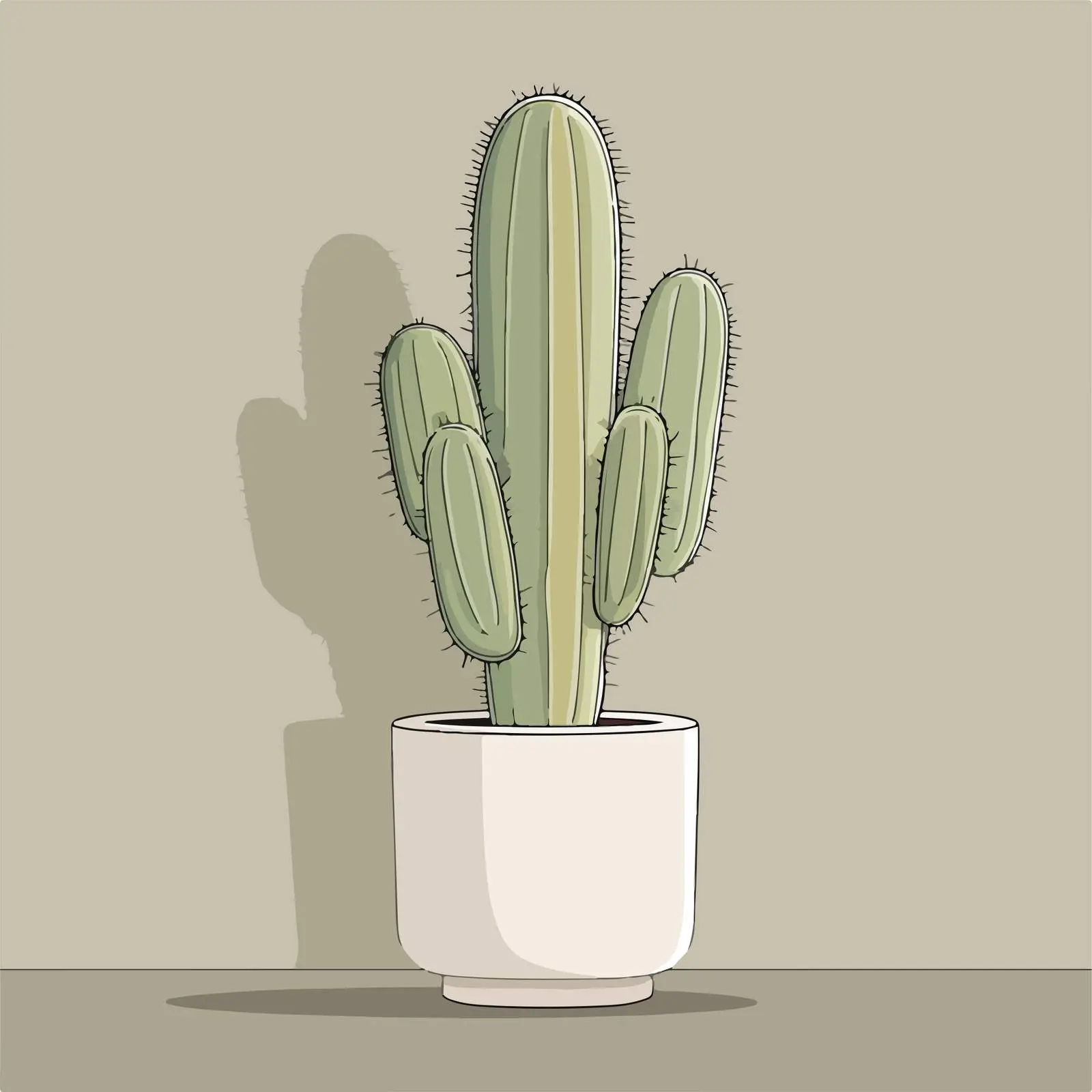 Minimalist Cactus Line Art — free download from Dotvec